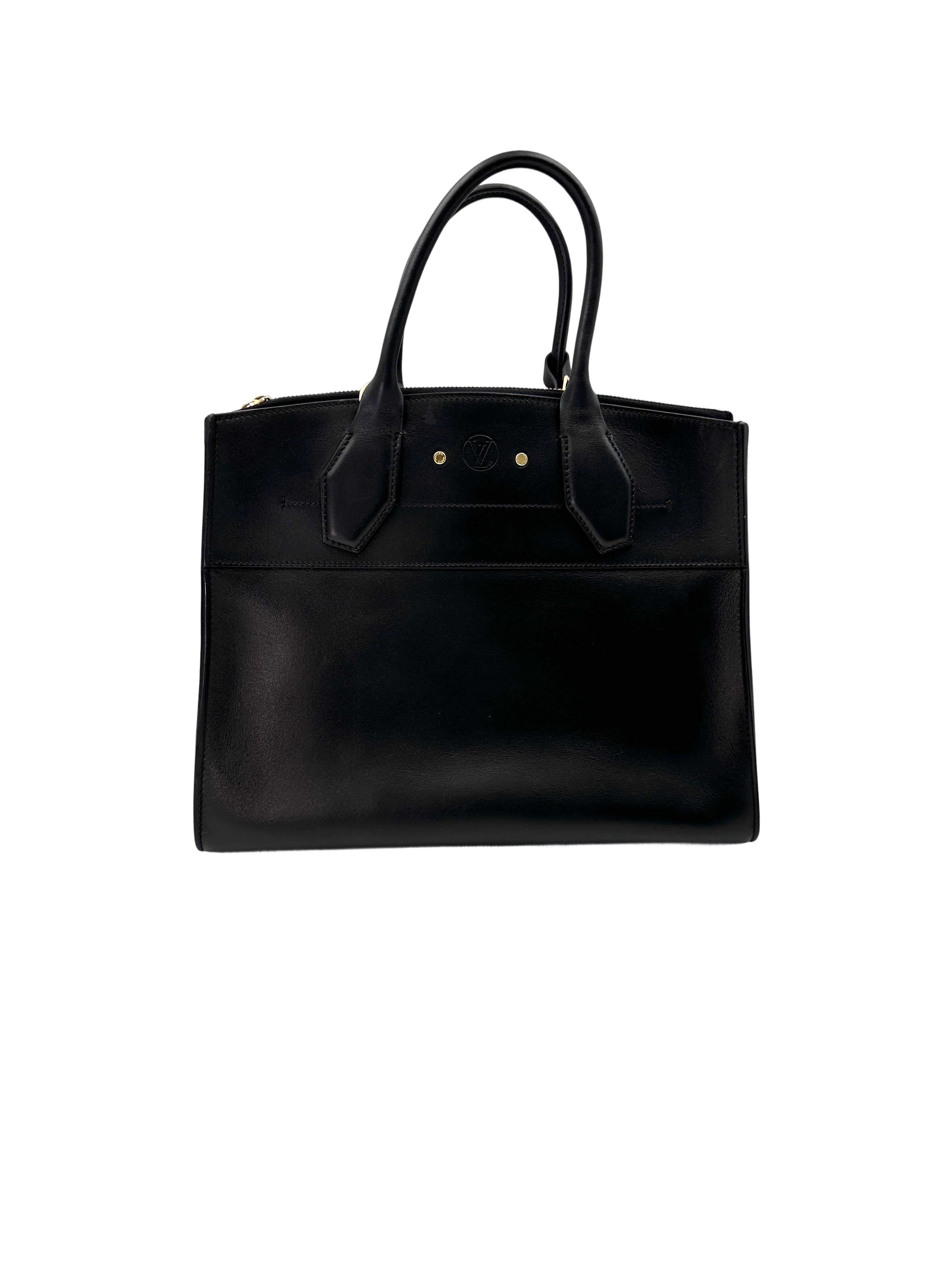 Louis Vuitton City Steamer Black Grained Leather Small Size Handle Bag LV2531