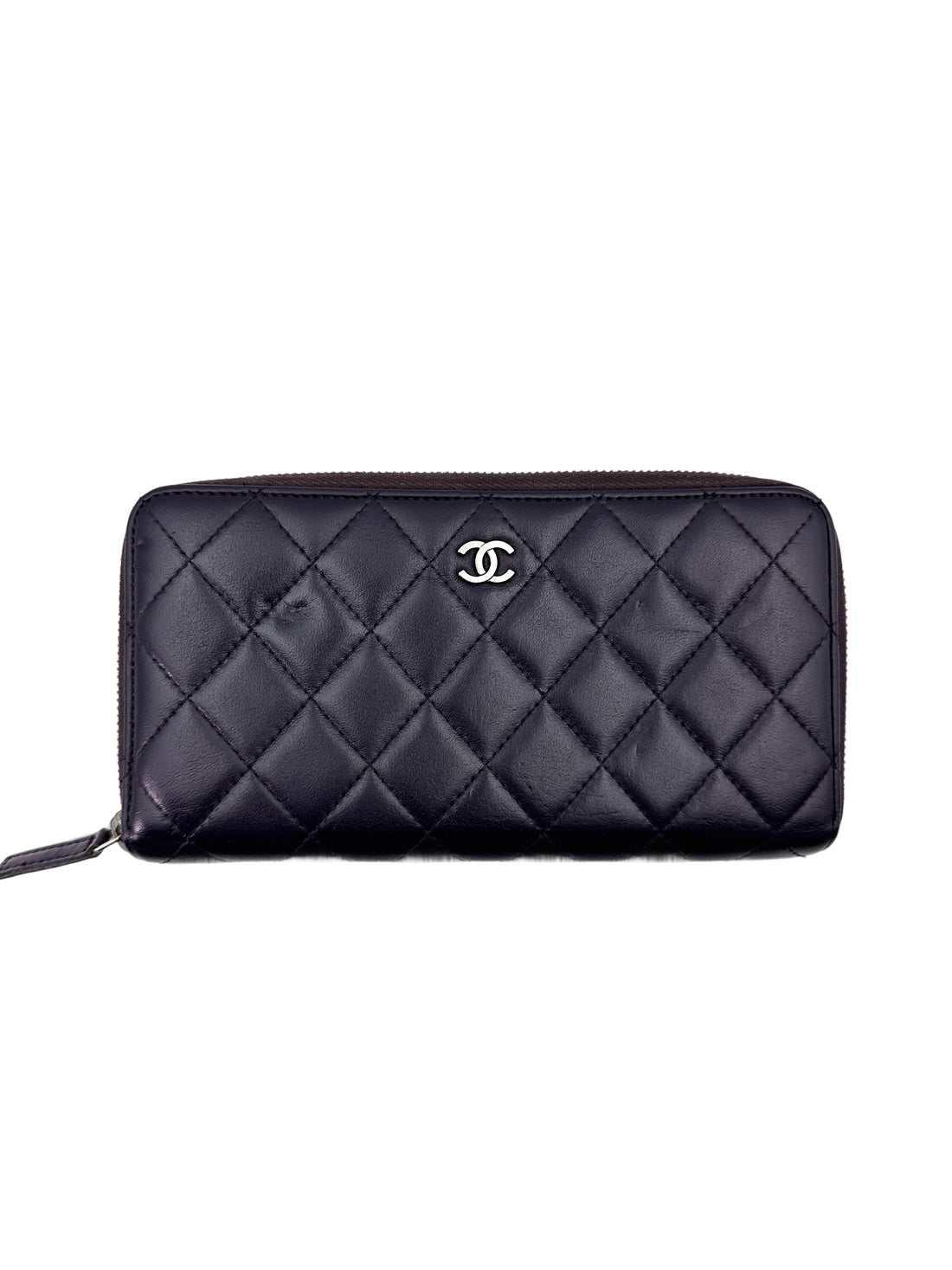 Chanel Black Quilted Leather Long Wallet(15***00) CC1848