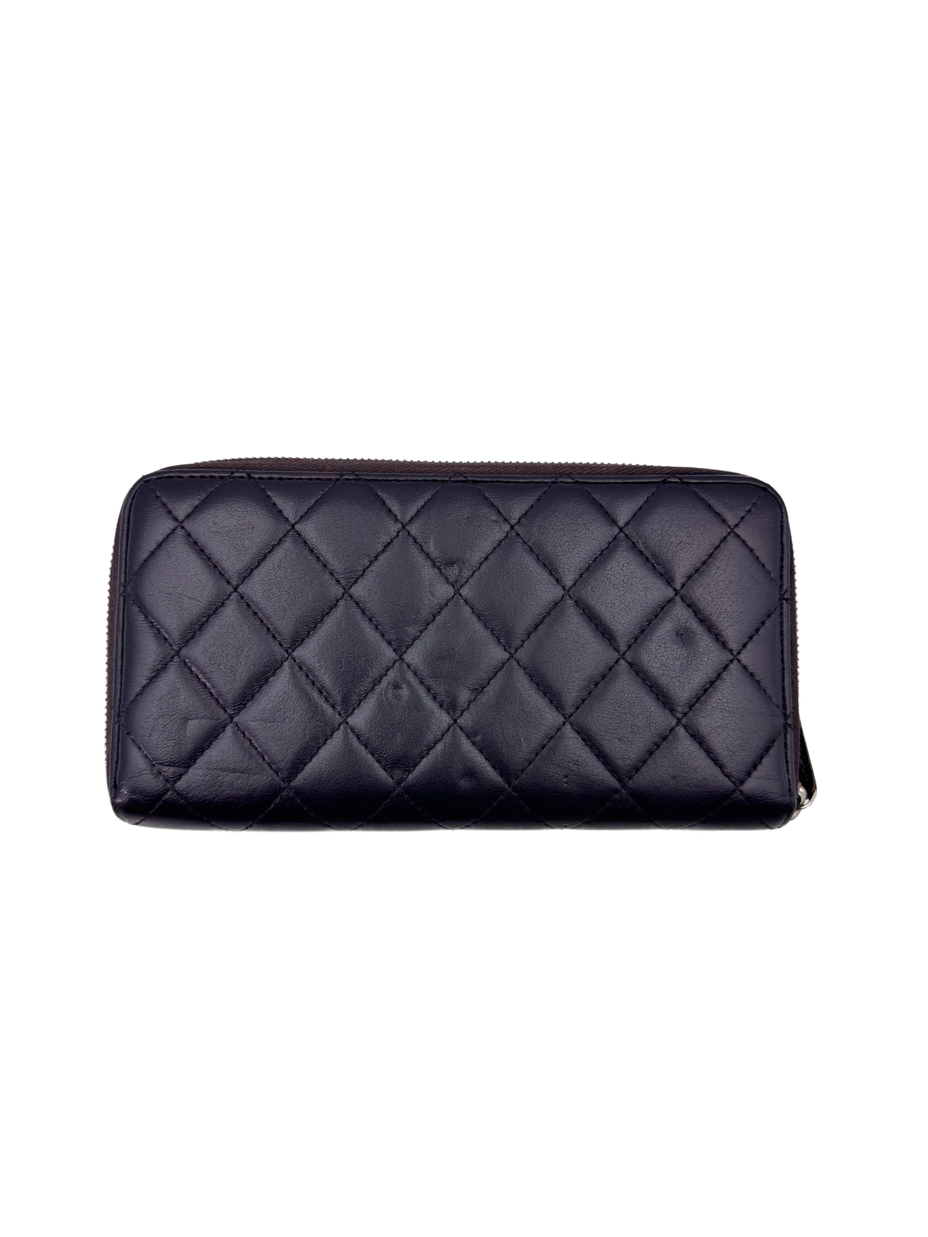 Chanel Black Quilted Leather Long Wallet(15***00) CC1848