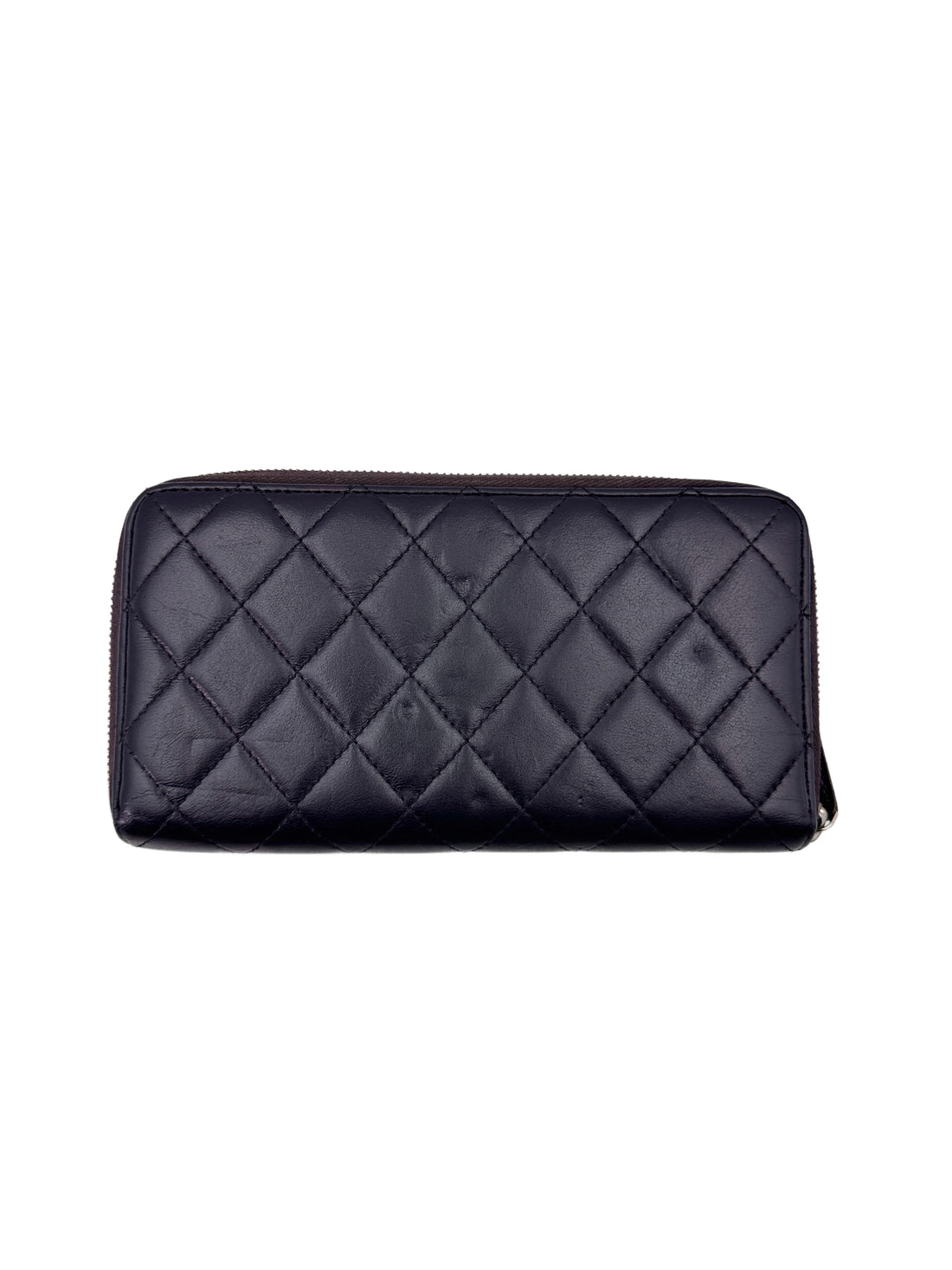 Chanel Black Quilted Leather Long Wallet(15***00) CC1848