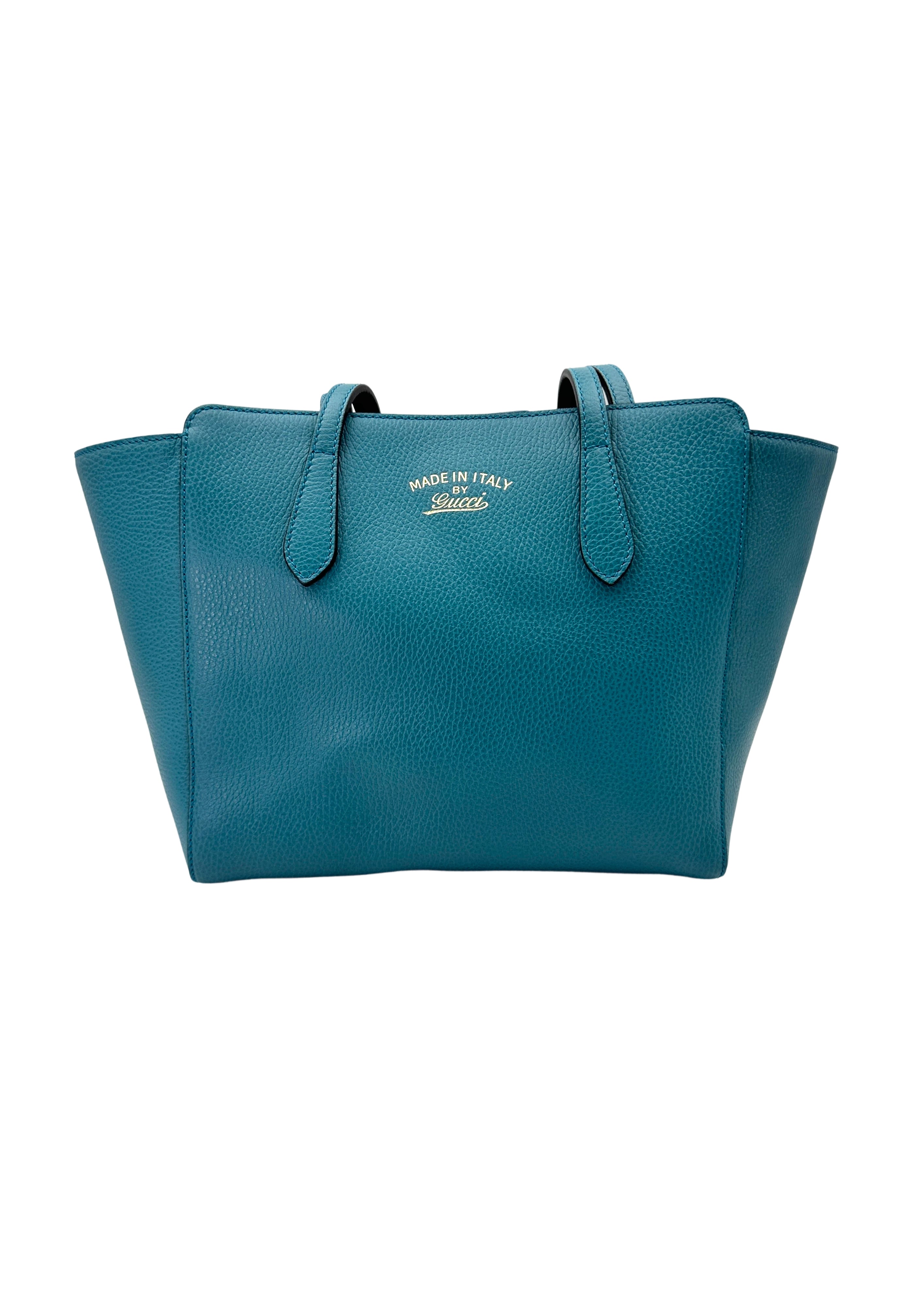 Gucci Swing Blue Leather Tote Handle Bag GG879