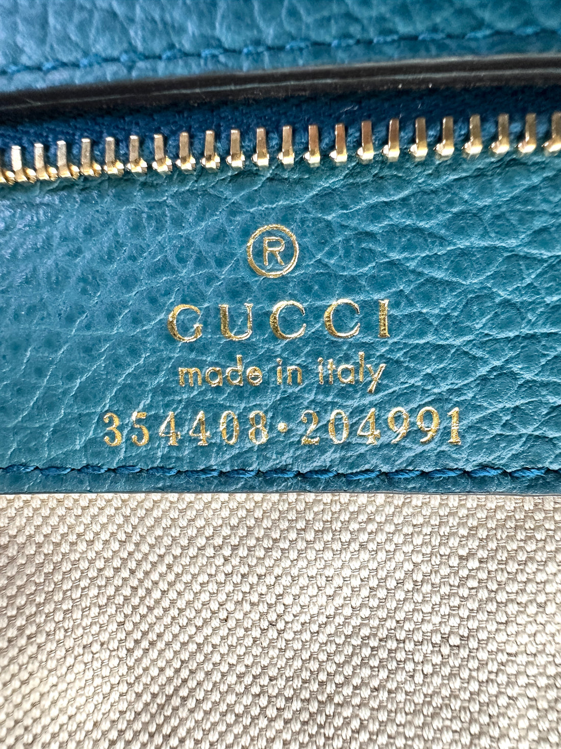 Gucci Swing Blue Leather Tote Handle Bag GG879
