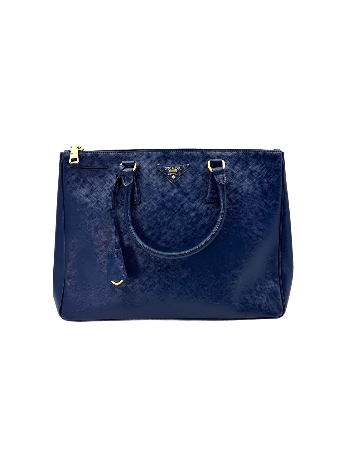 Prada Galleria Navy Saffiano Leather Handle Bag PR290