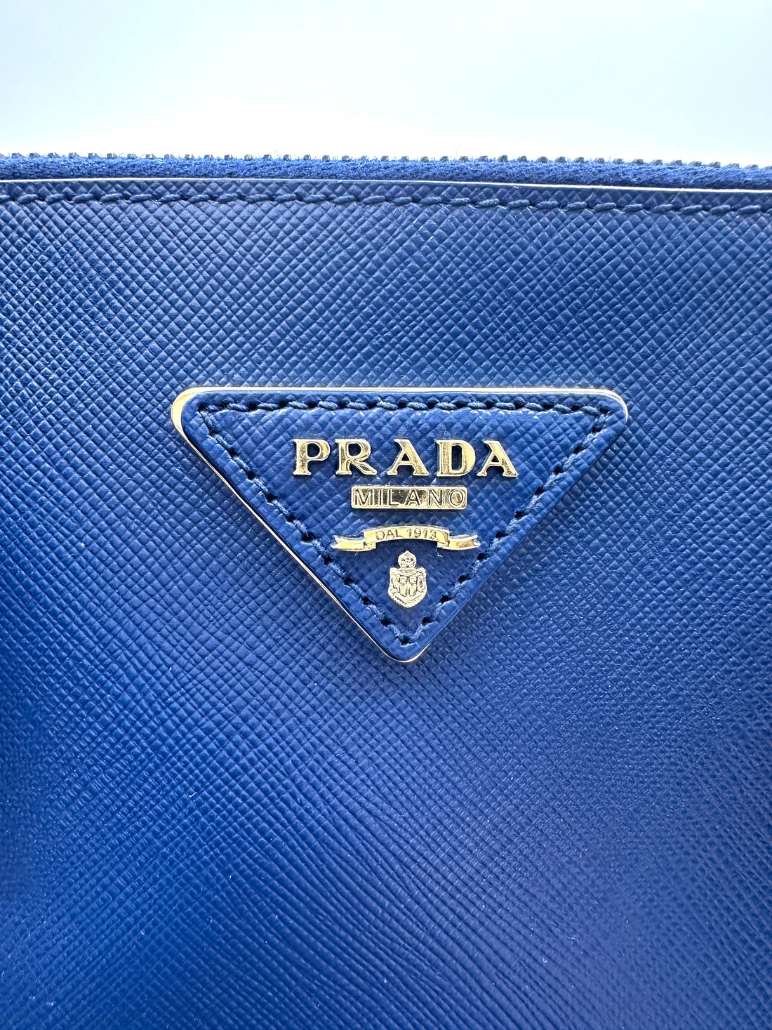 Prada Galleria Navy Saffiano Leather Handle Bag PR290