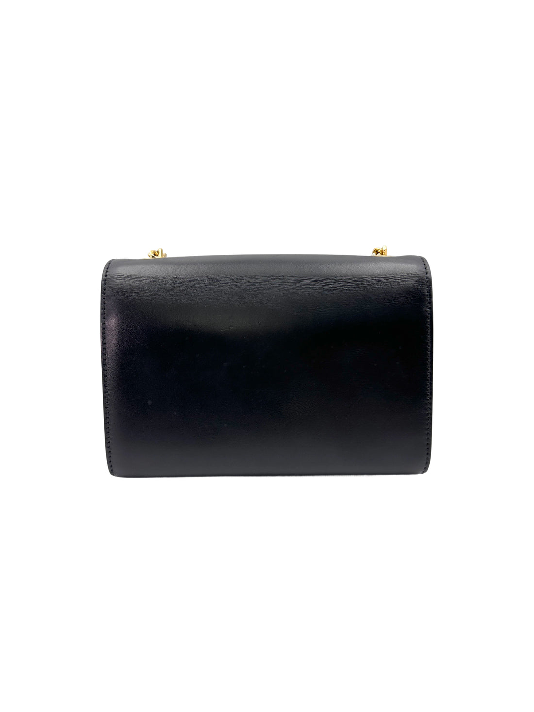 Saint Laurent Kate Black Leather Flap Bag With Gold Hardware SL195