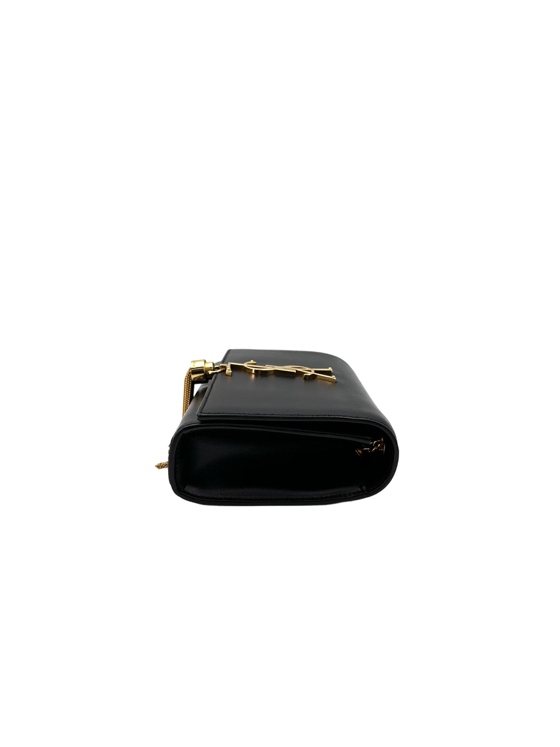 Saint Laurent Kate Black Leather Flap Bag With Gold Hardware SL195