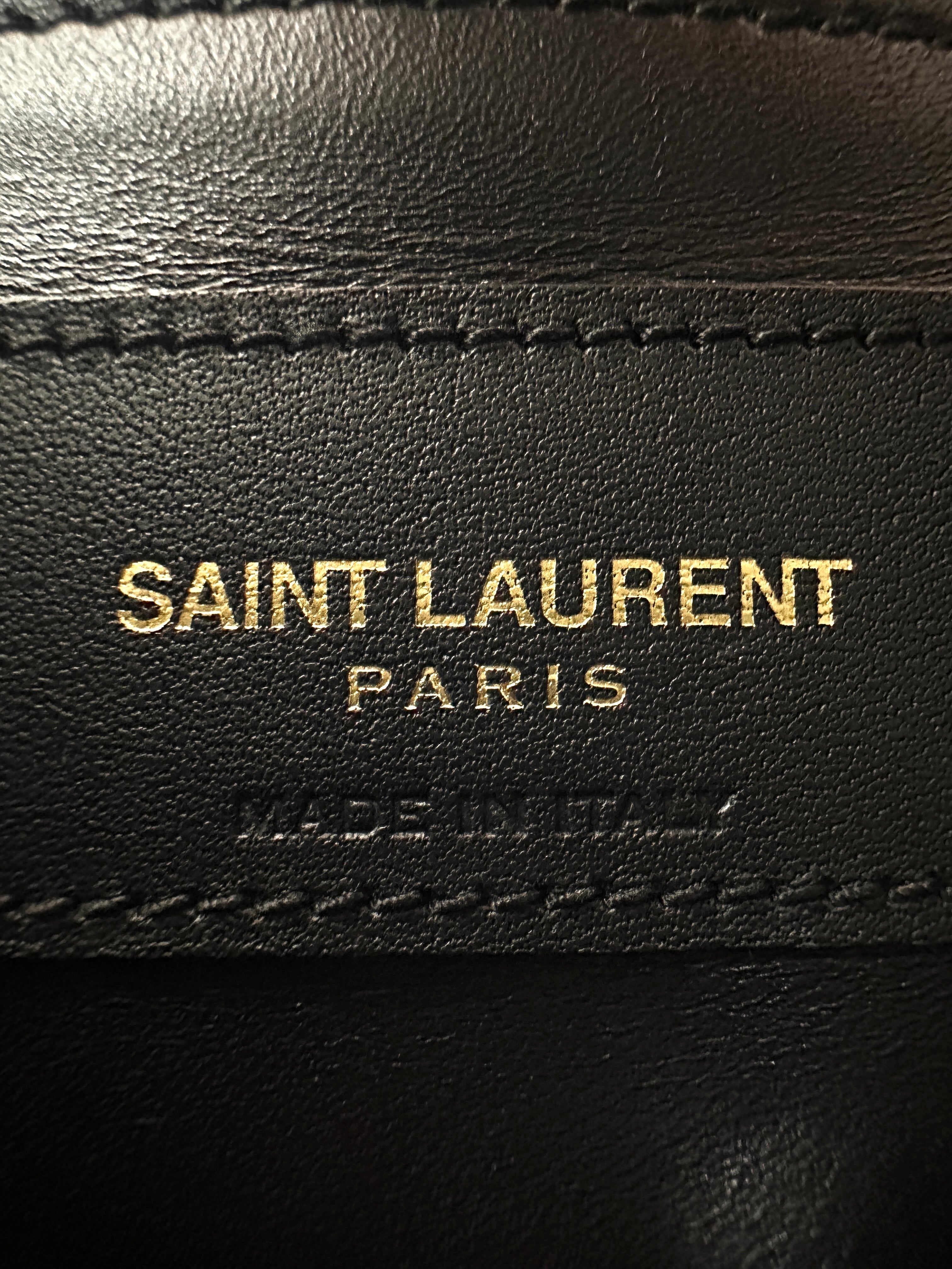 Saint Laurent Kate Black Leather Flap Bag With Gold Hardware SL195
