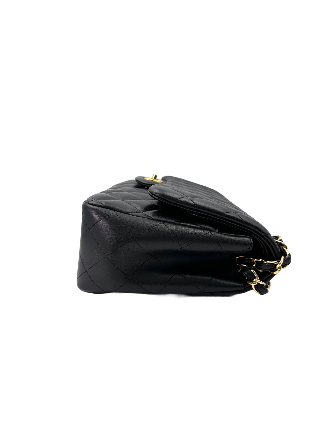 Chanel Classic Flap Black Quilted Patent Lambskin Large Size Flap Bag With Gold Buckle(16***34) CC1847