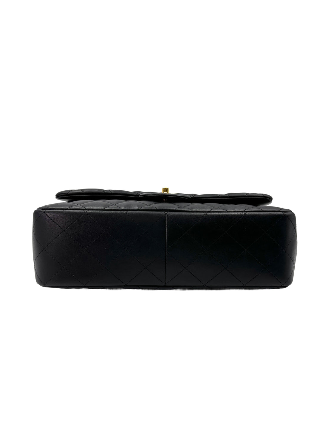 Chanel Classic Flap Black Quilted Patent Lambskin Large Size Flap Bag With Gold Buckle(16***34) CC1847