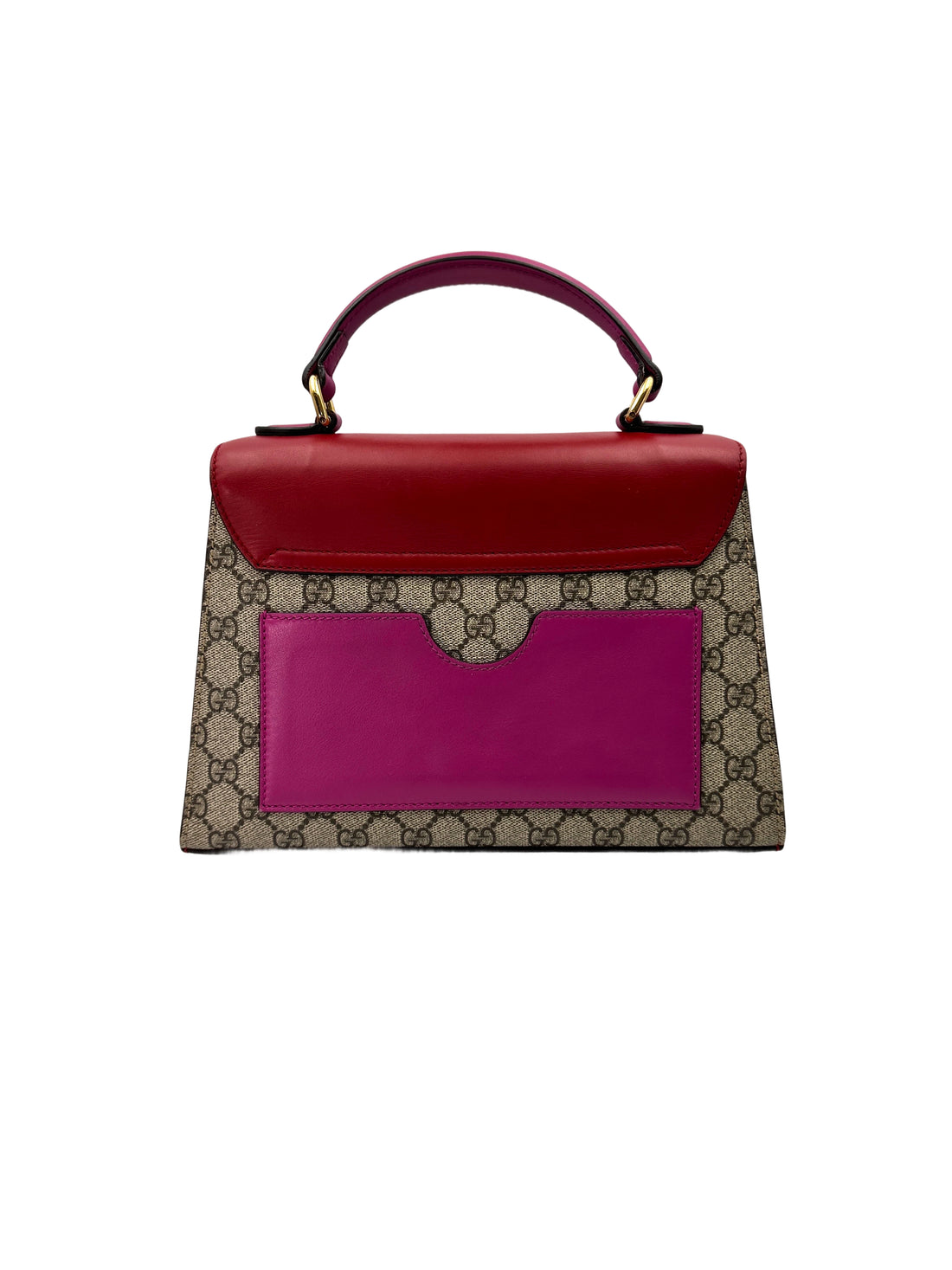 Gucci Padlock GG Canvas & Red Leather Handle Bag GG888