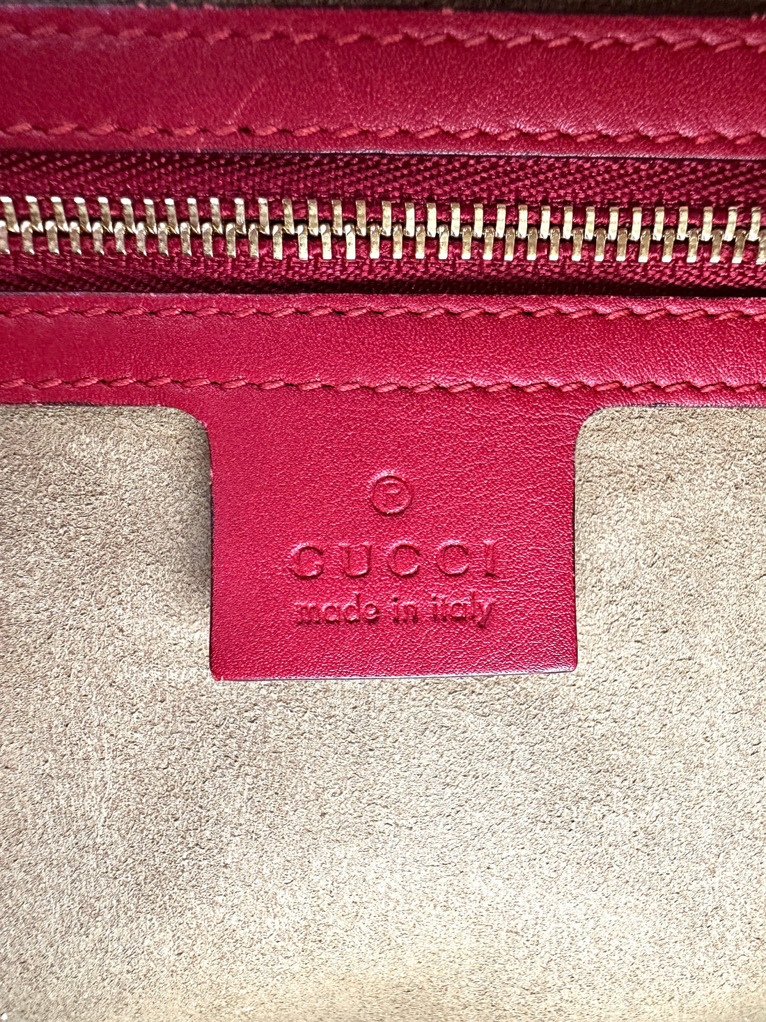 Gucci Padlock GG Canvas & Red Leather Handle Bag GG888