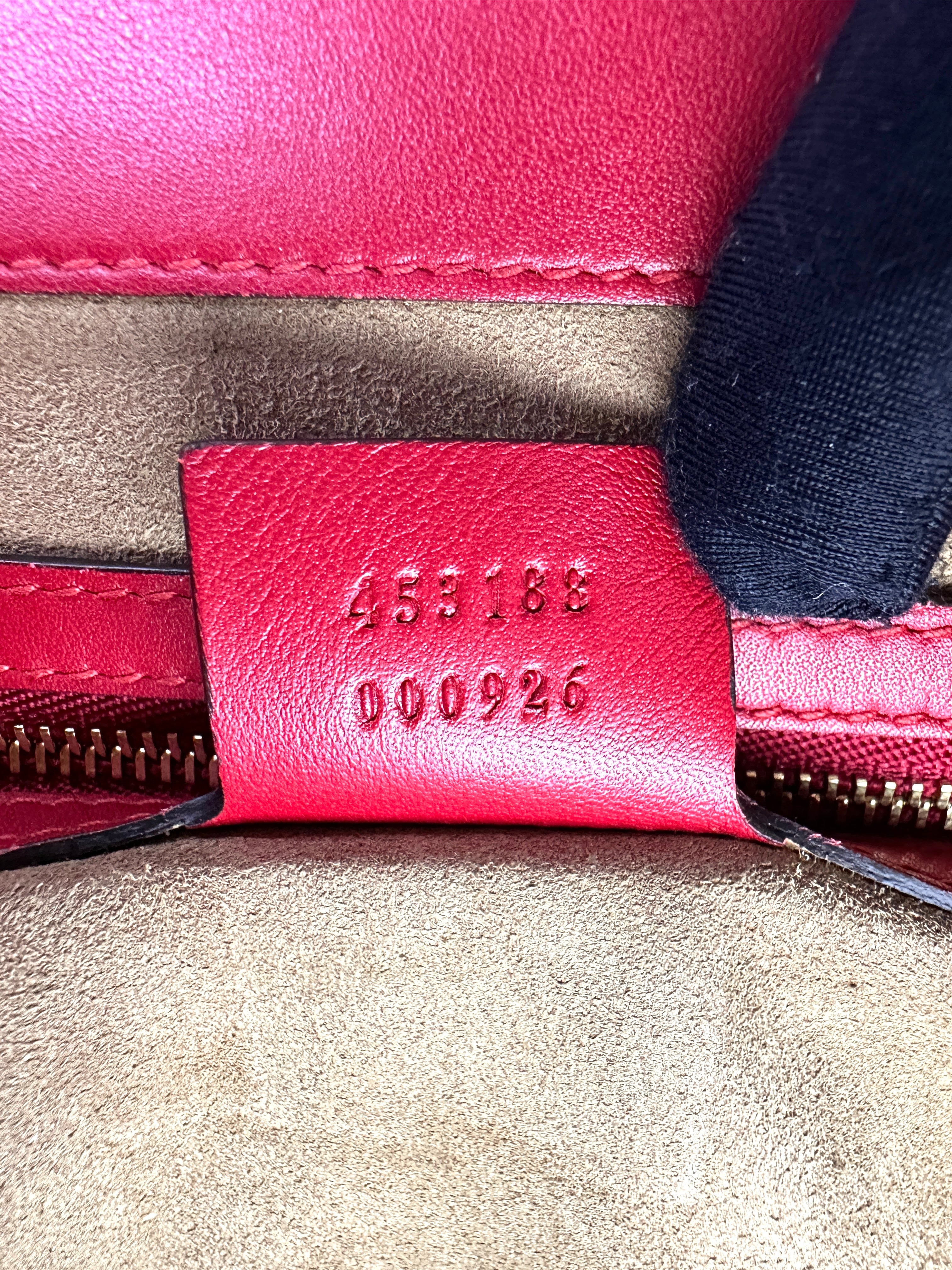 Gucci Padlock GG Canvas & Red Leather Handle Bag GG888