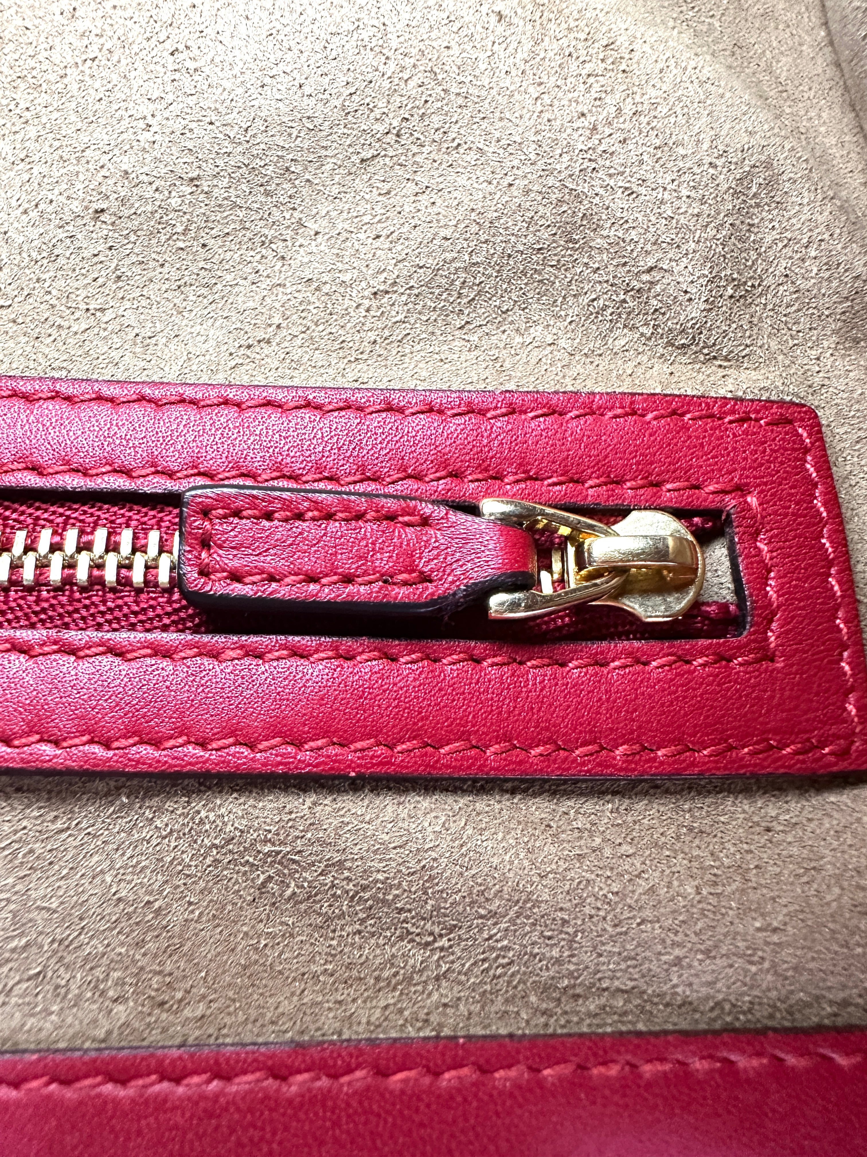 Gucci Padlock GG Canvas & Red Leather Handle Bag GG888