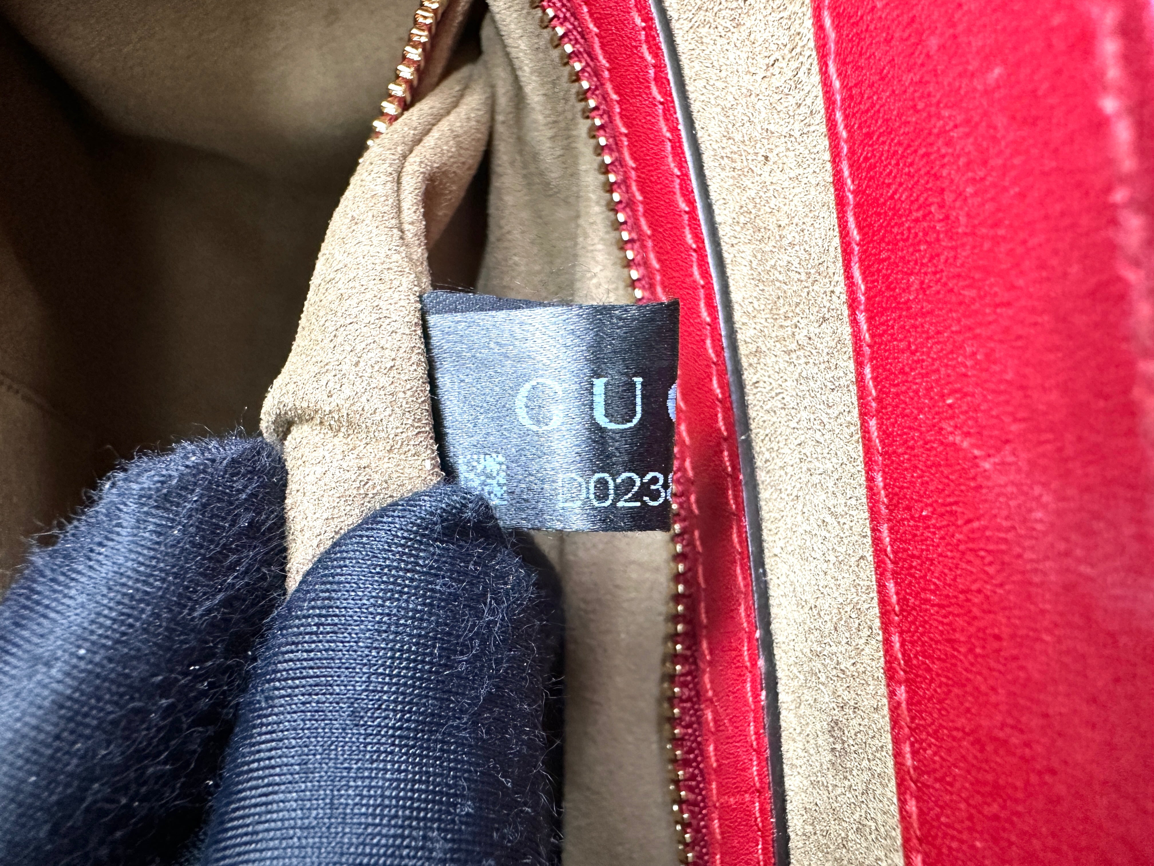 Gucci Padlock GG Canvas & Red Leather Handle Bag GG888