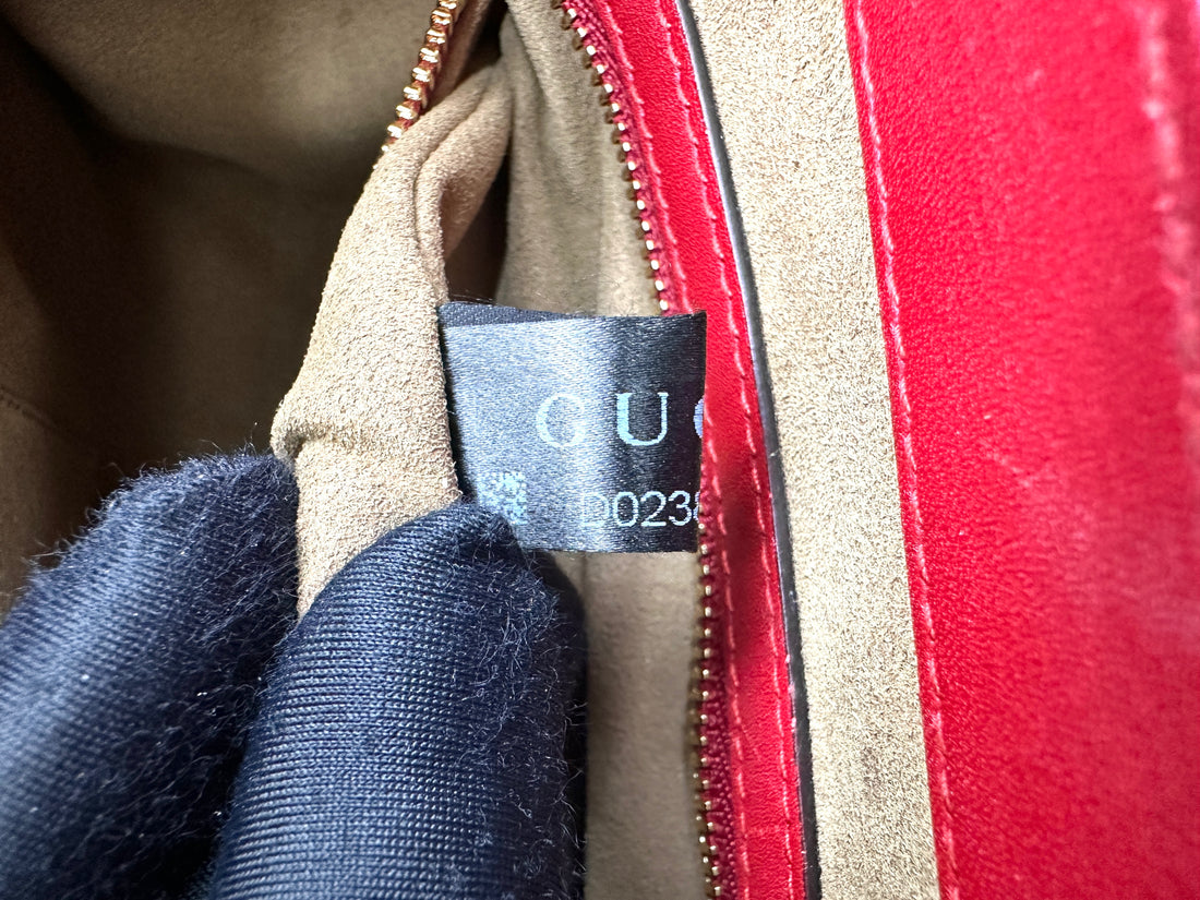 Gucci Padlock GG Canvas & Red Leather Handle Bag GG888