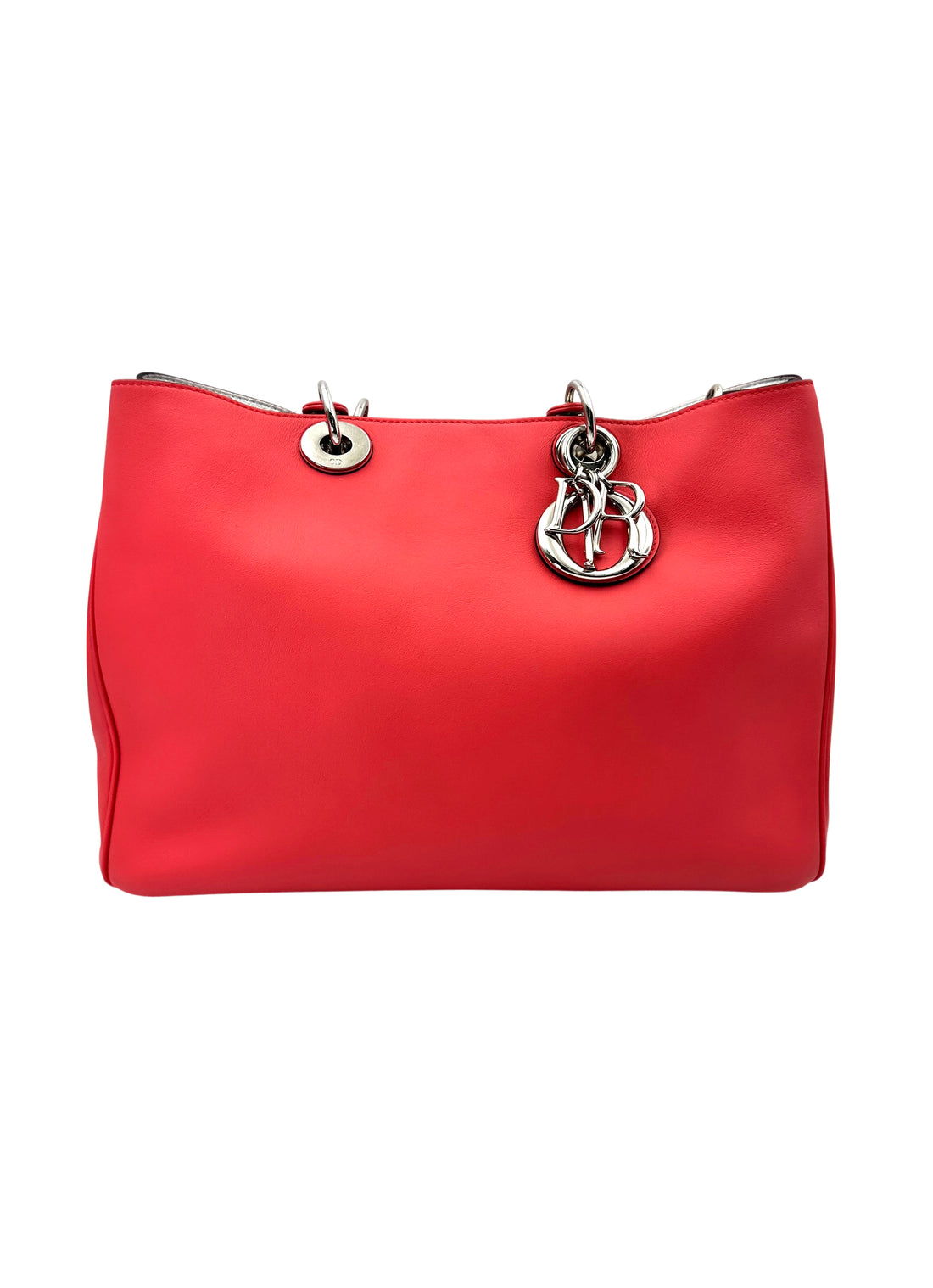 Christian Dior Diorissimo Red Leather Top Handle Bag With Pouch DR701