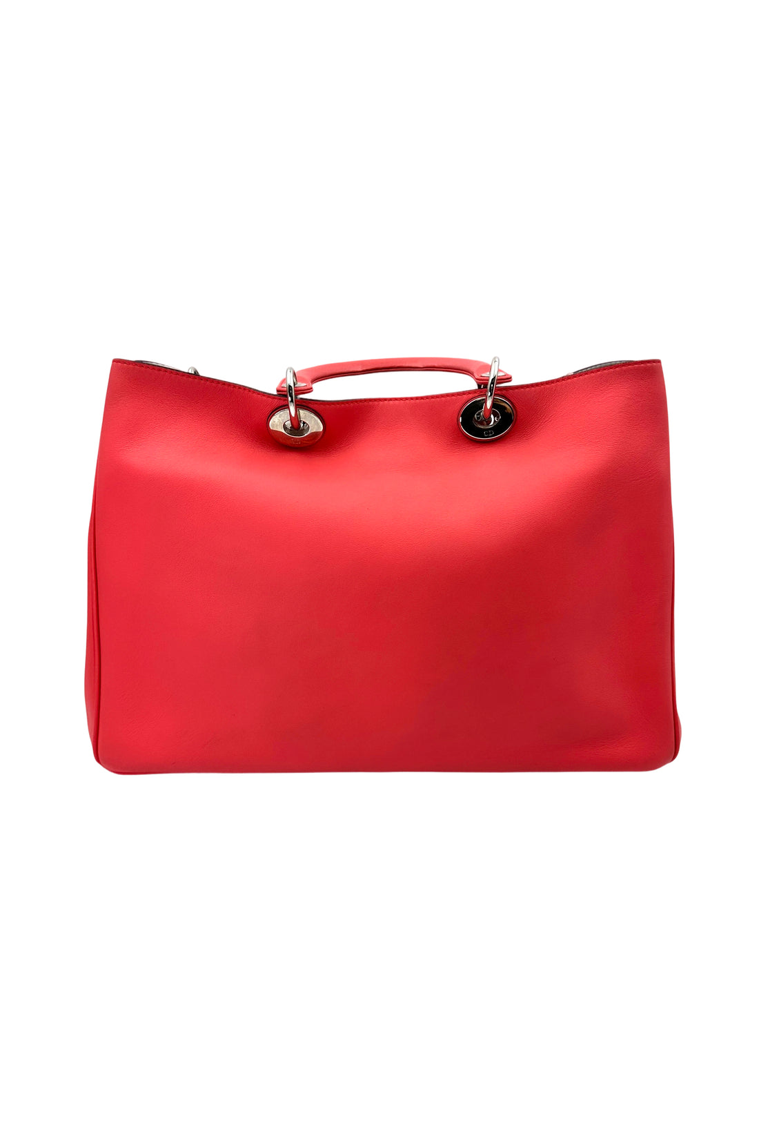 Christian Dior Diorissimo Red Leather Top Handle Bag With Pouch DR701