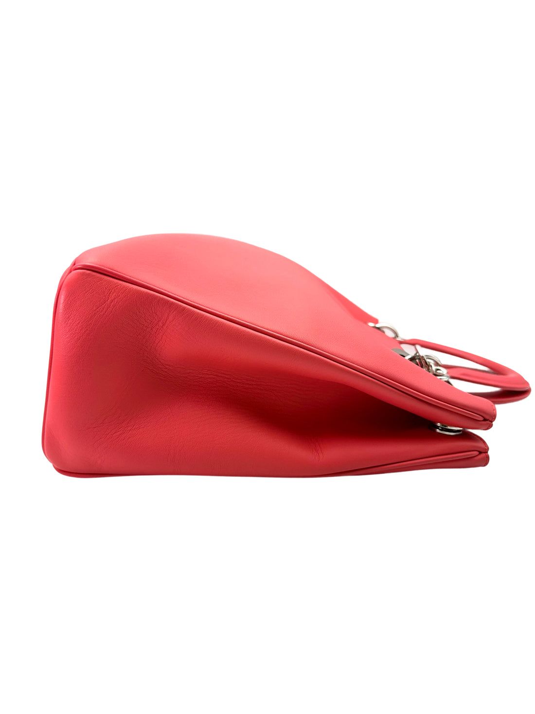 Christian Dior Diorissimo Red Leather Top Handle Bag With Pouch DR701