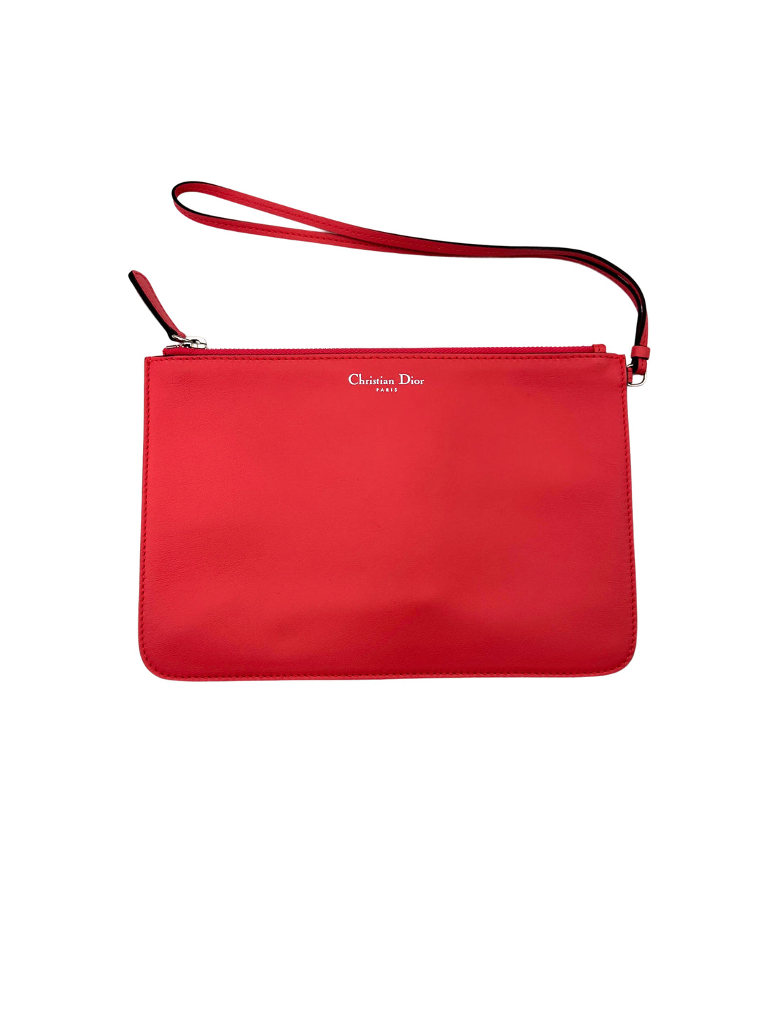 Christian Dior Diorissimo Red Leather Top Handle Bag With Pouch DR701