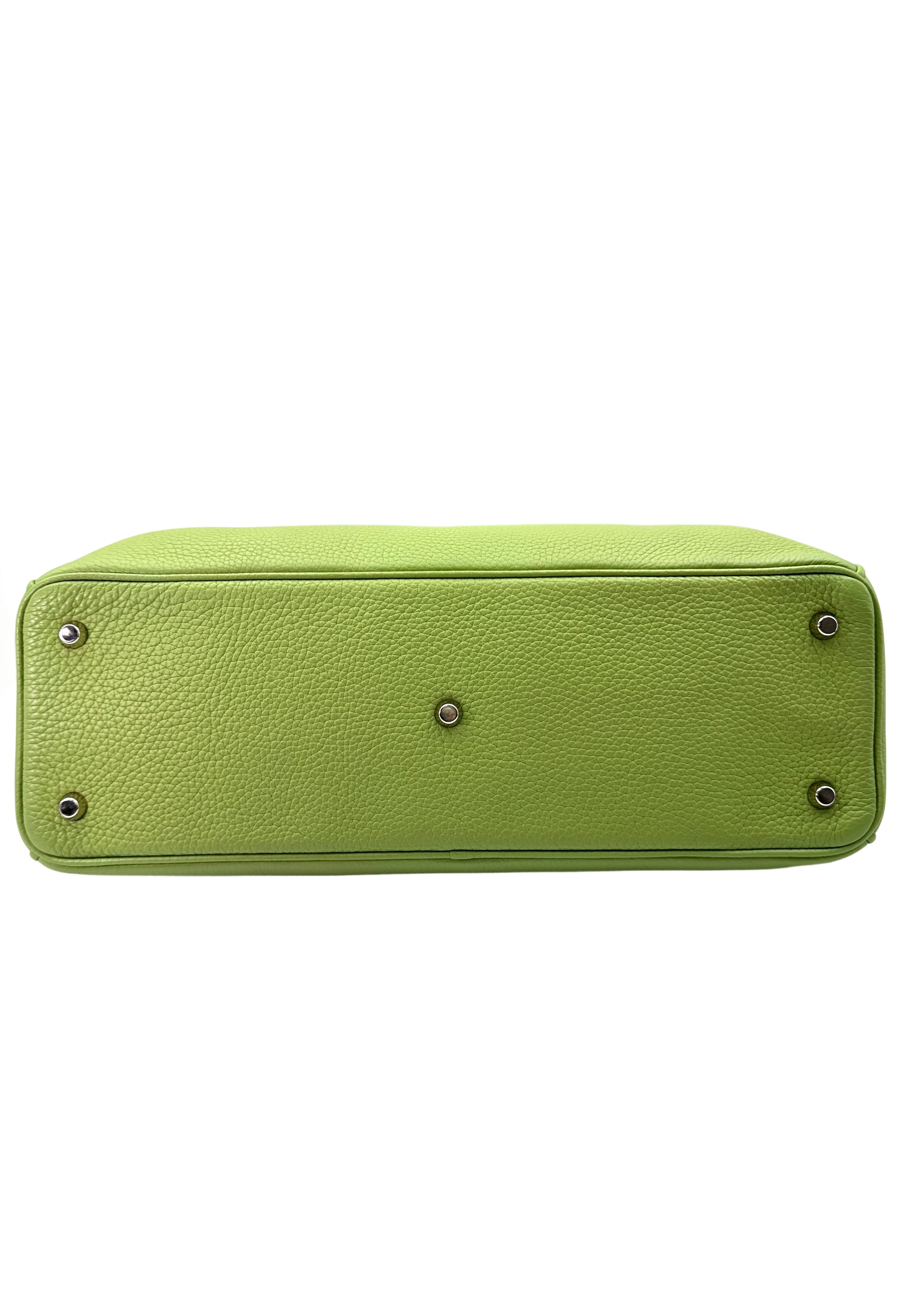 Christian Dior Diorissimo Green Leather Top Handle Bag With Pouch DR707