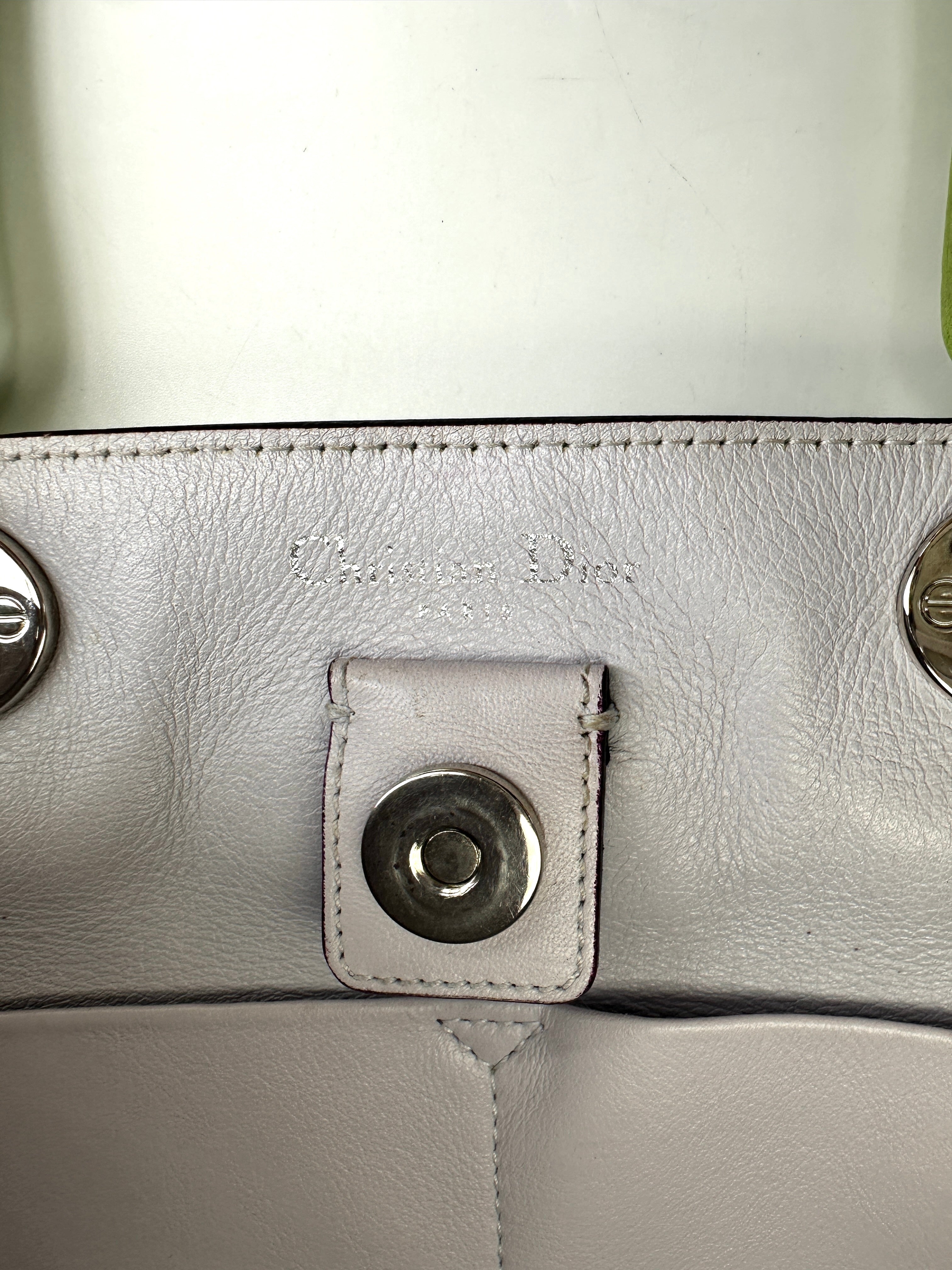 Christian Dior Diorissimo Green Leather Top Handle Bag With Pouch DR707