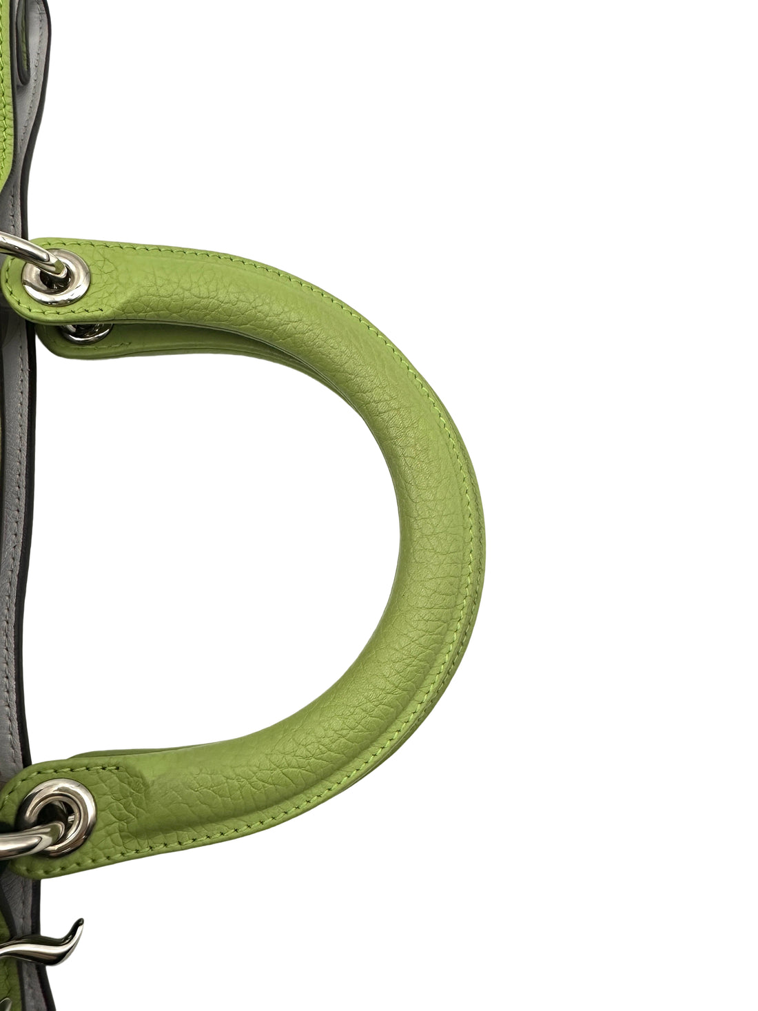 Christian Dior Diorissimo Green Leather Top Handle Bag With Pouch DR707