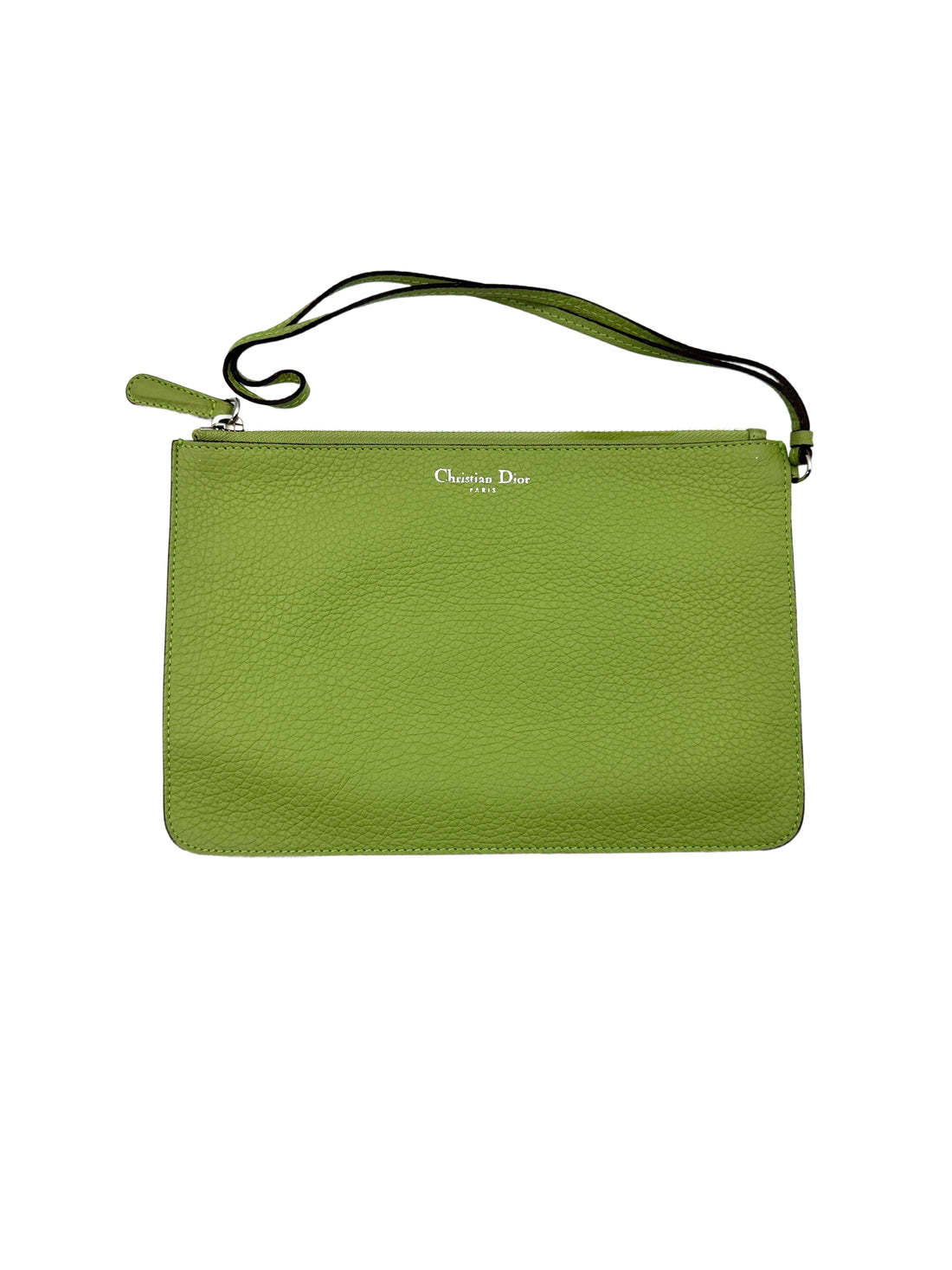 Christian Dior Diorissimo Green Leather Top Handle Bag With Pouch DR707