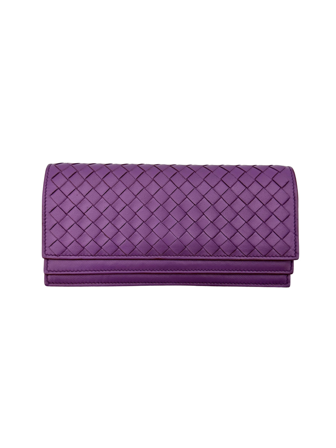 Bottega Veneta Purple Intrecciato Long Wallet BV126