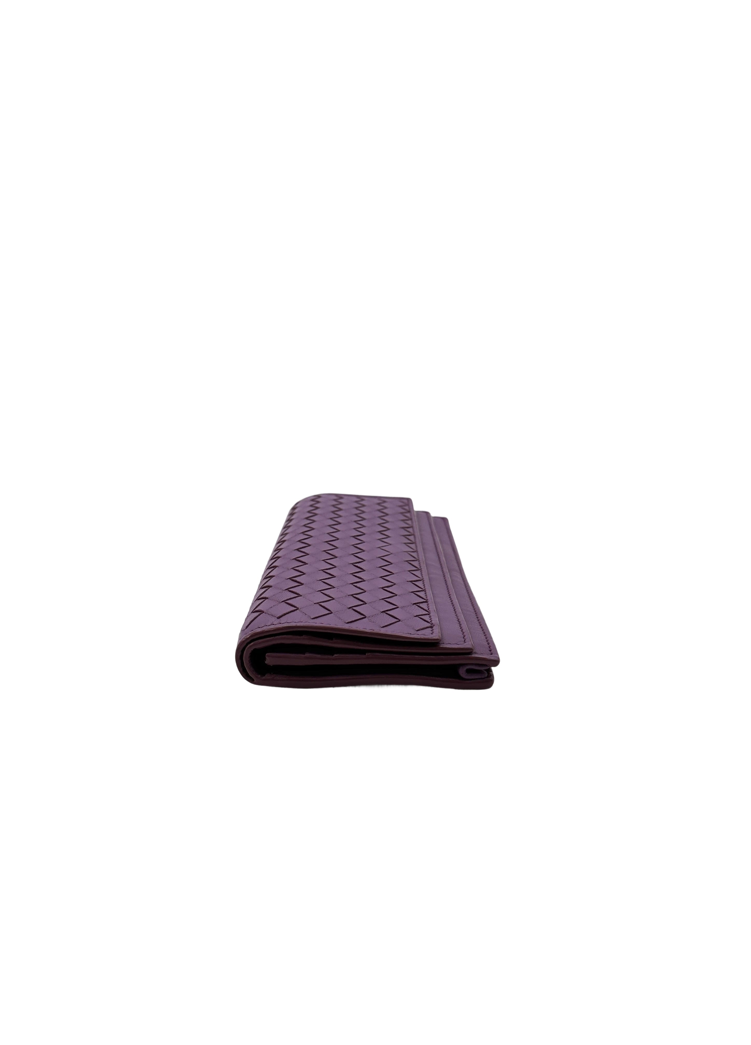 Bottega Veneta Purple Intrecciato Long Wallet BV126