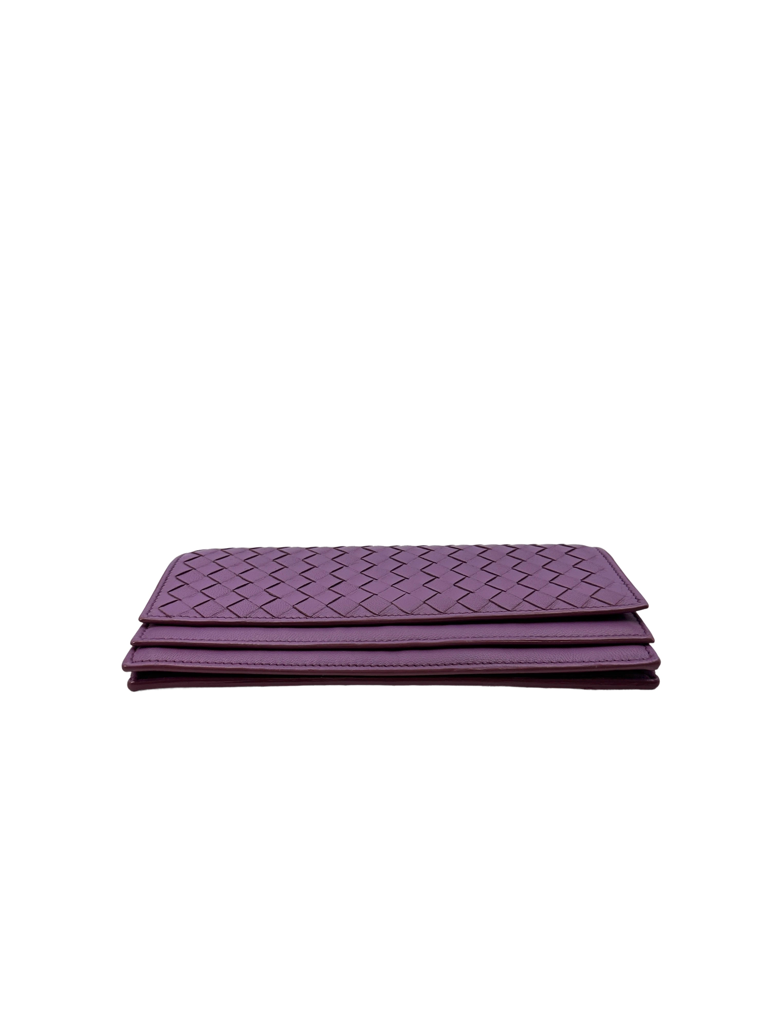 Bottega Veneta Purple Intrecciato Long Wallet BV126
