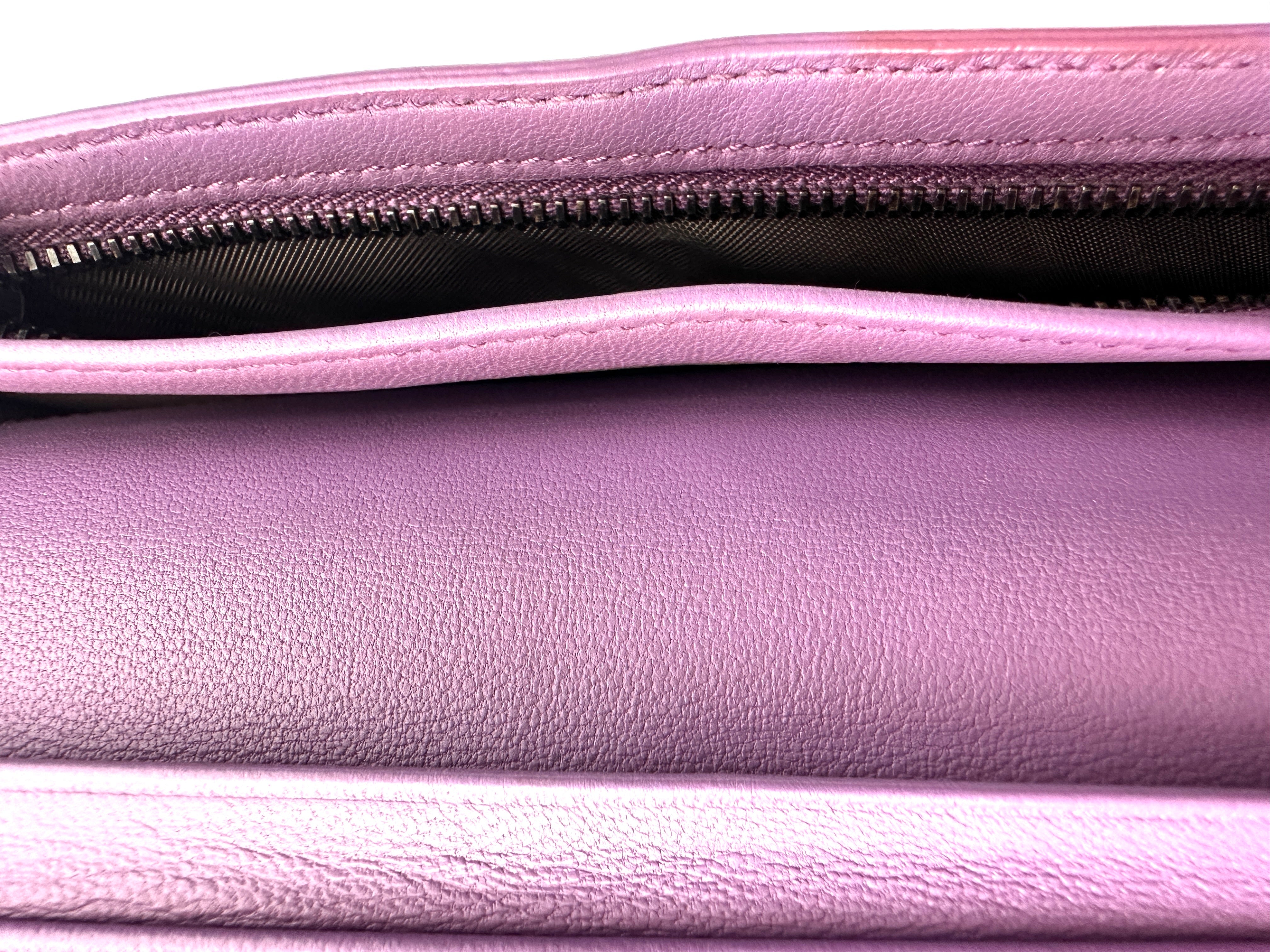 Bottega Veneta Purple Intrecciato Long Wallet BV126