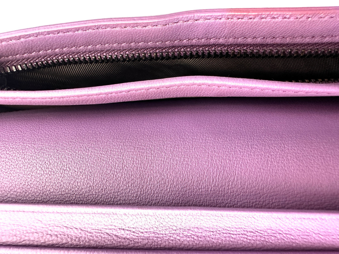 Bottega Veneta Purple Intrecciato Long Wallet BV126