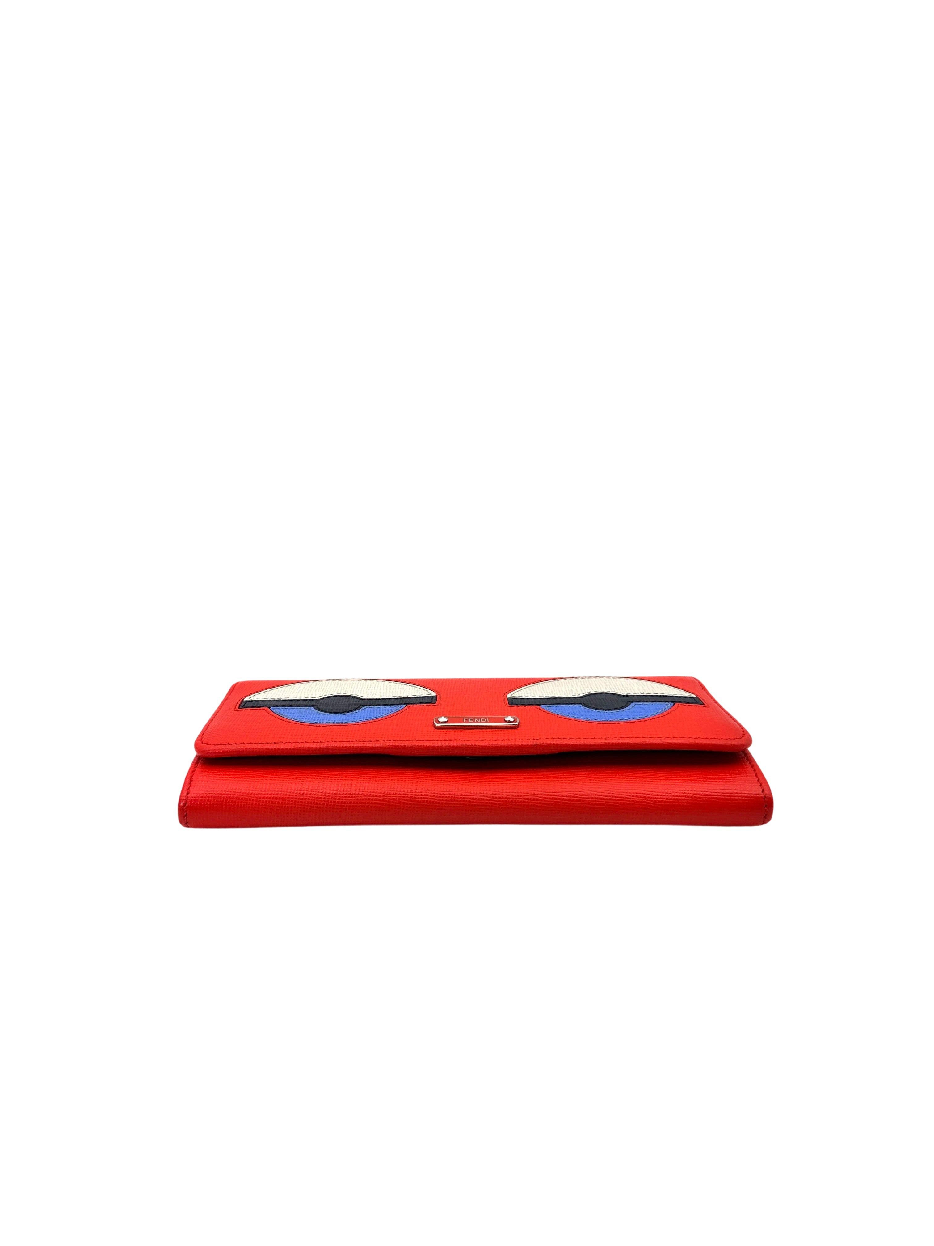 Fendi Monster Eyes Red Leather Long Wallet FF97
