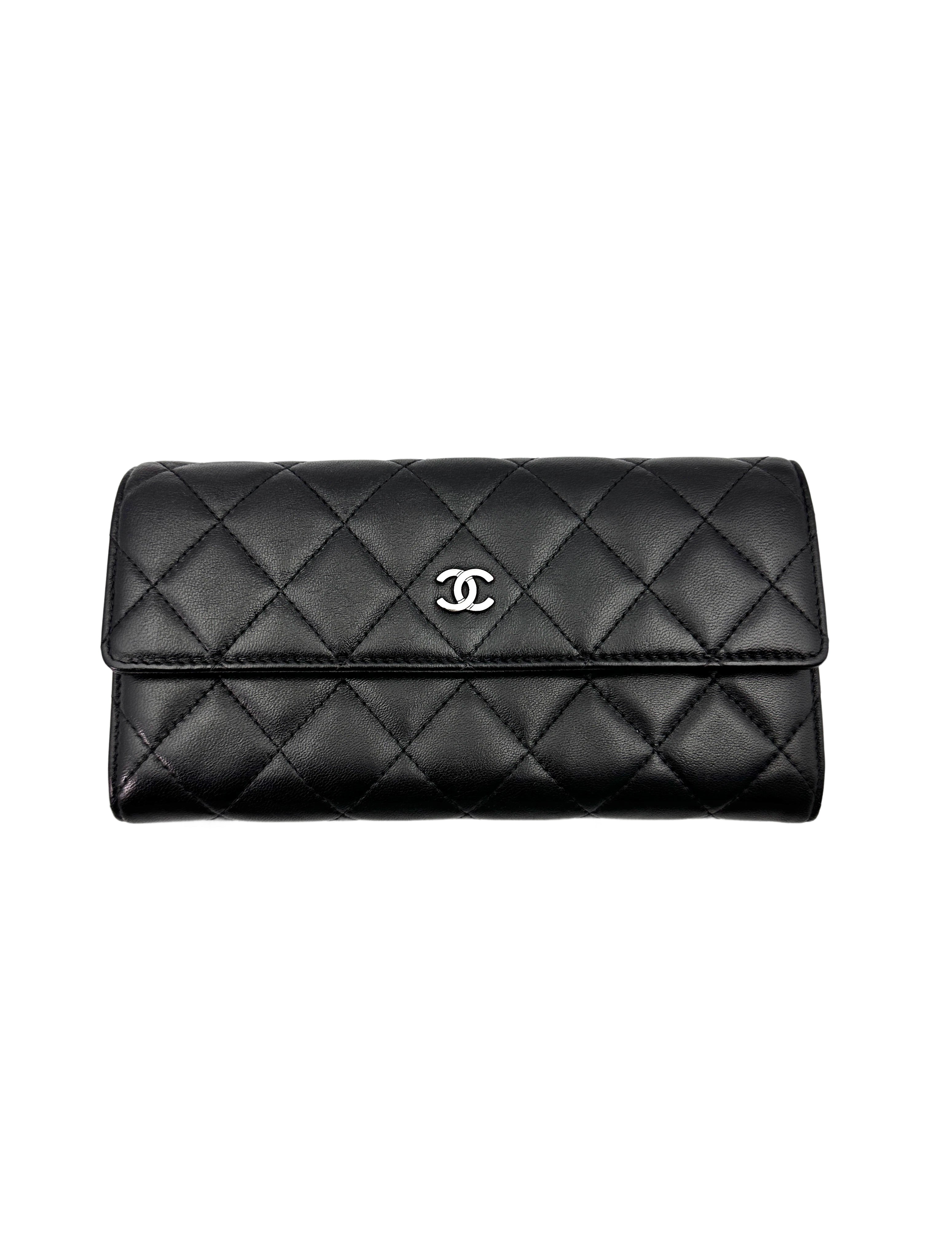 Chanel Black Quilted Leather Long Wallet CC1849