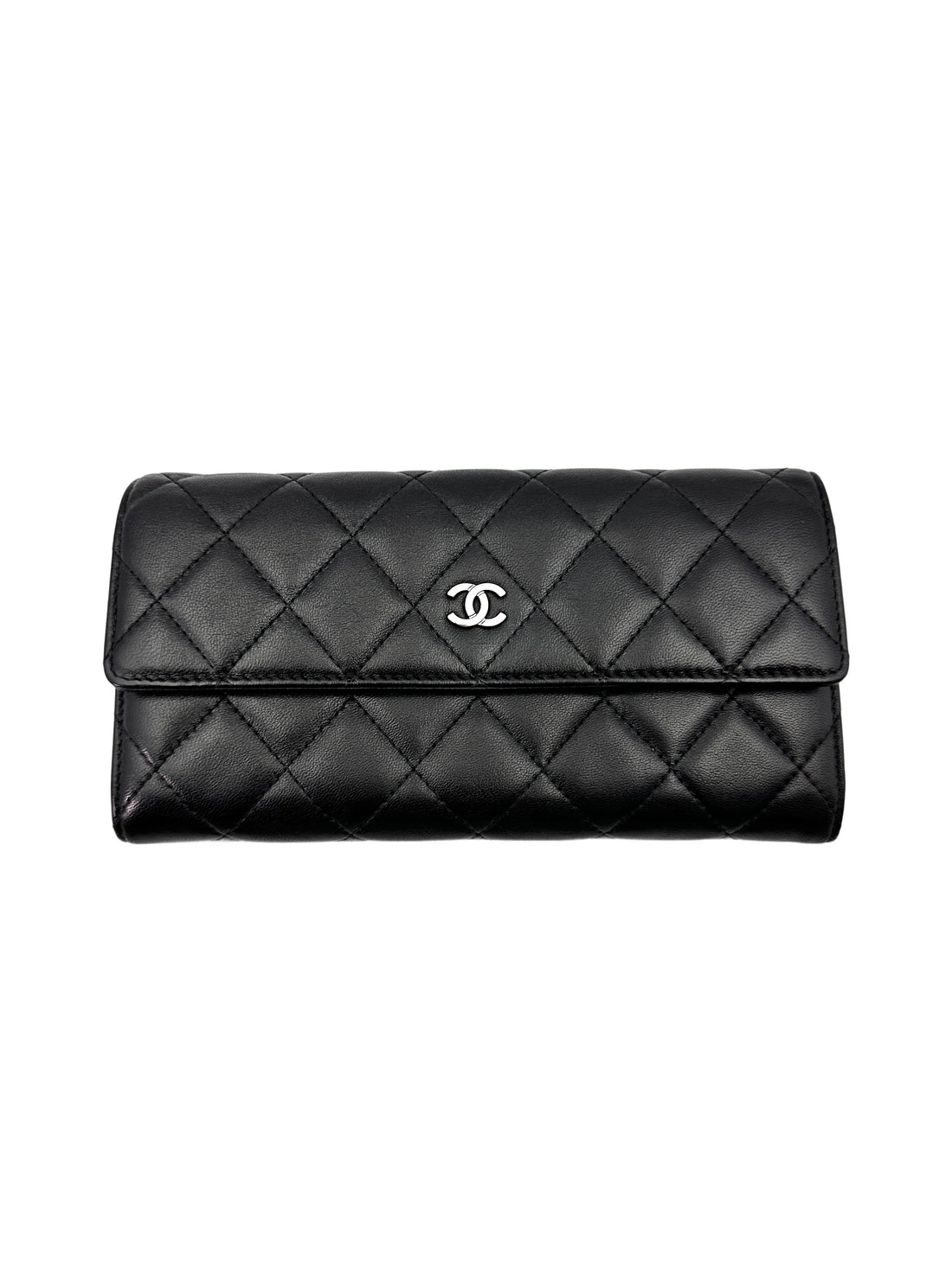 Chanel Black Quilted Leather Long Wallet CC1849