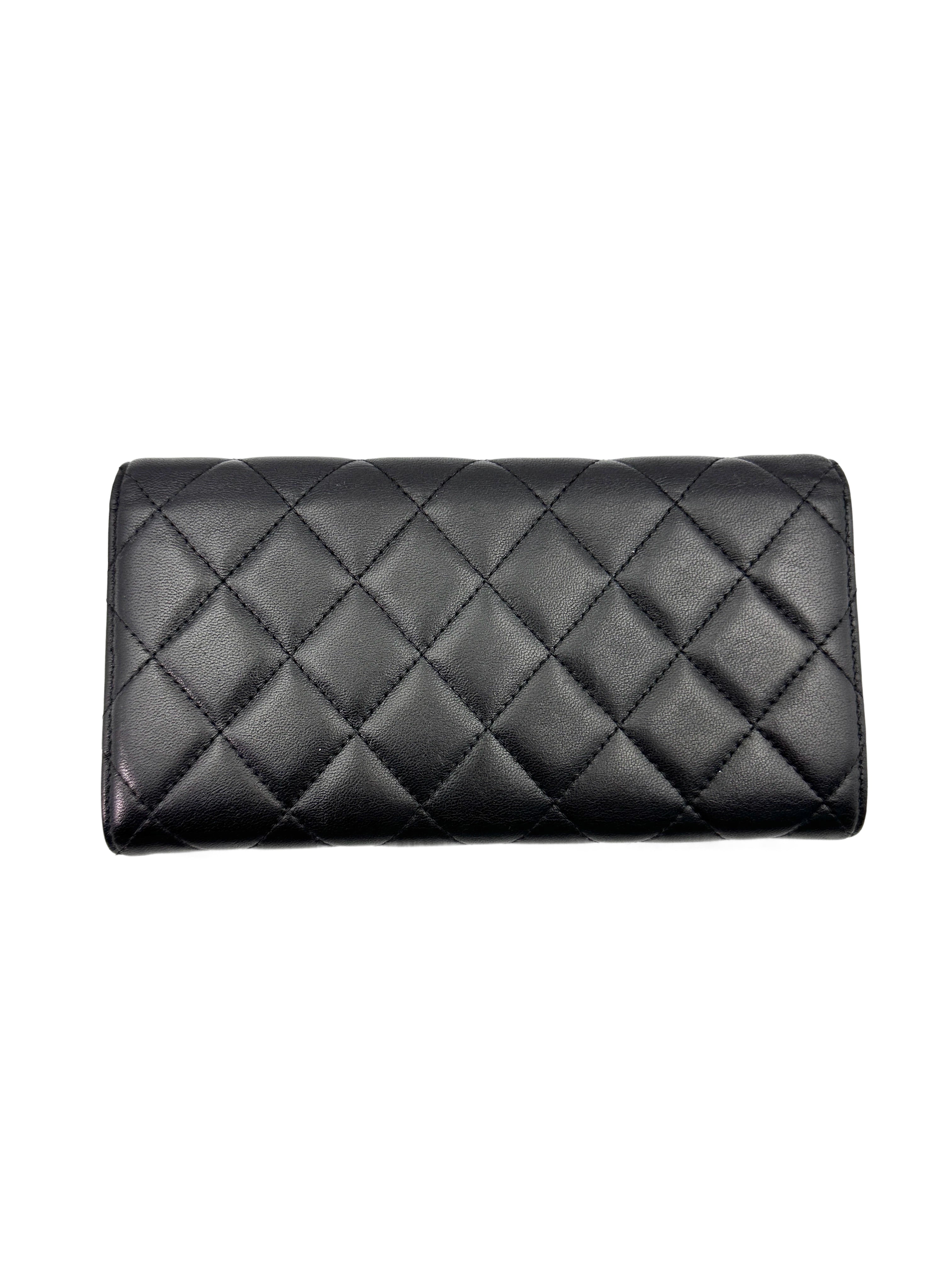 Chanel Black Quilted Leather Long Wallet CC1849