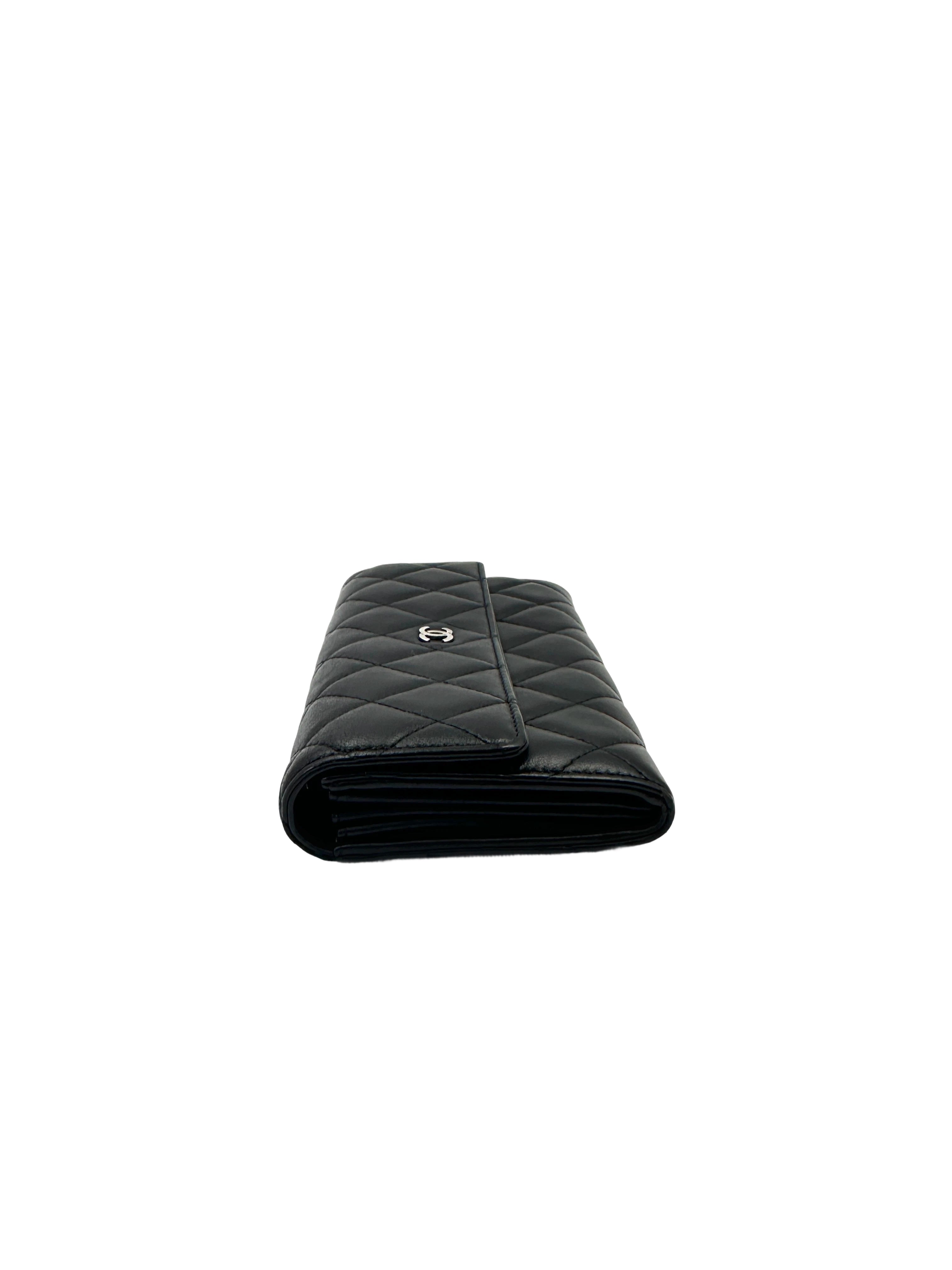 Chanel Black Quilted Leather Long Wallet CC1849