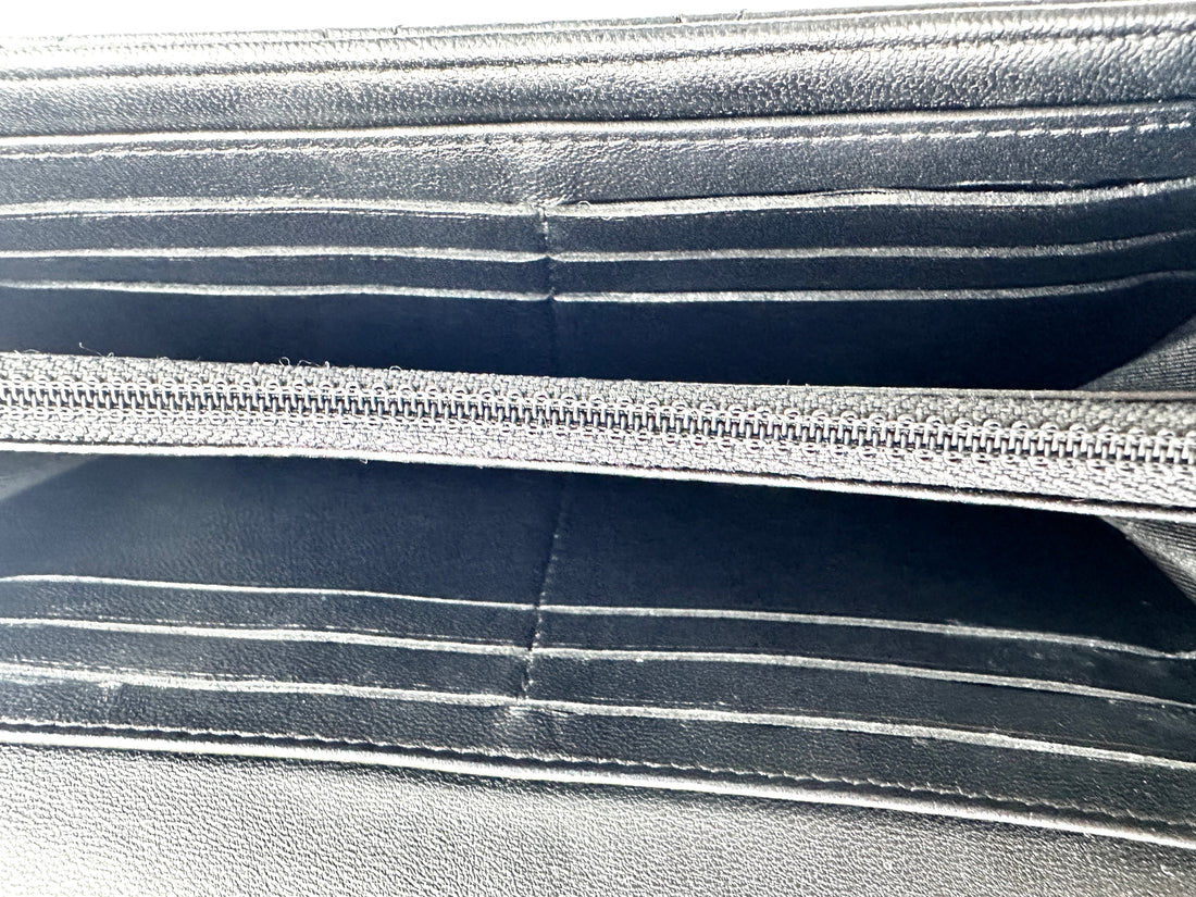 Chanel Black Quilted Leather Long Wallet CC1849