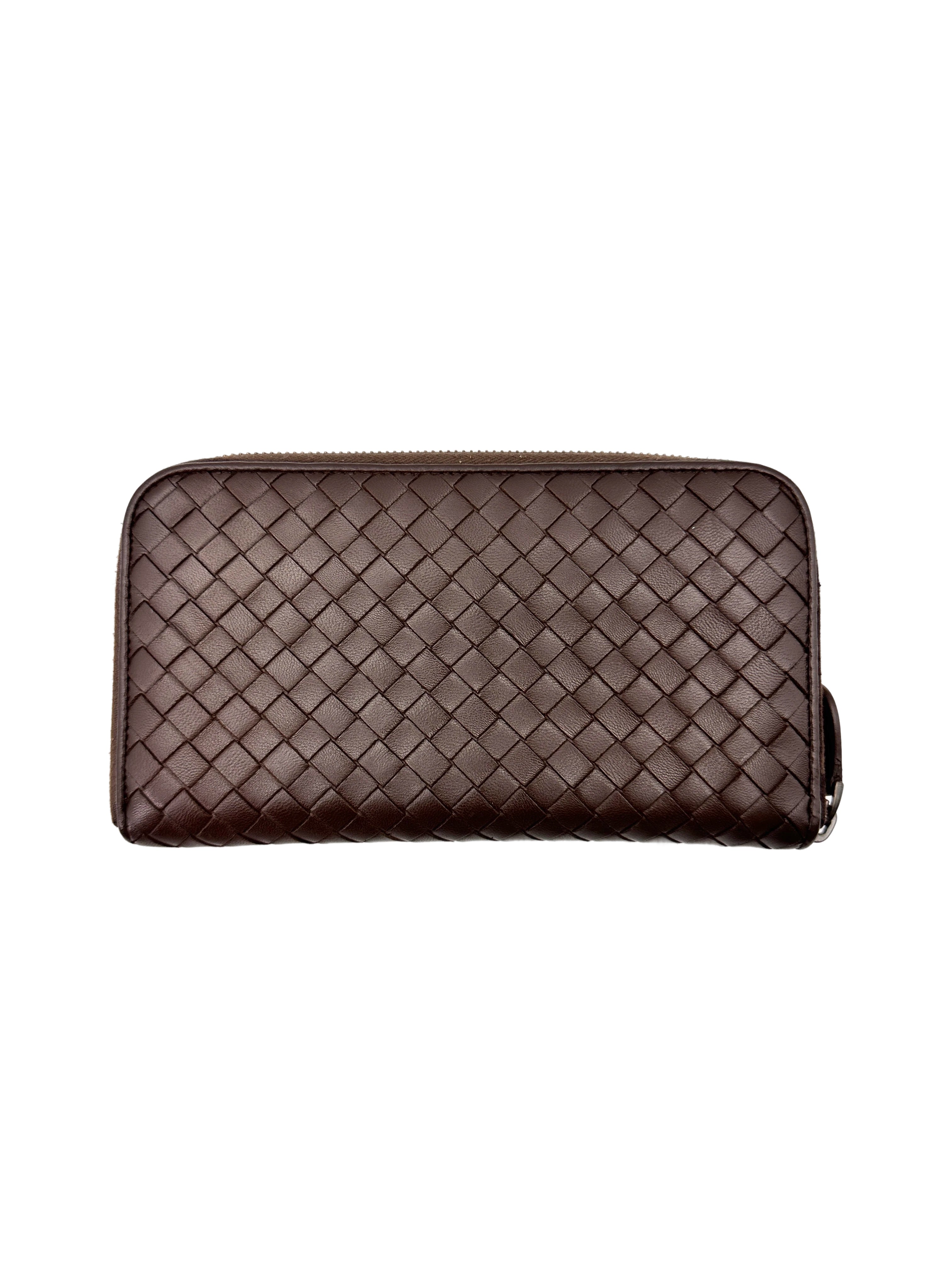 Bottega Veneta Brown Intrecciato Long Wallet BV127