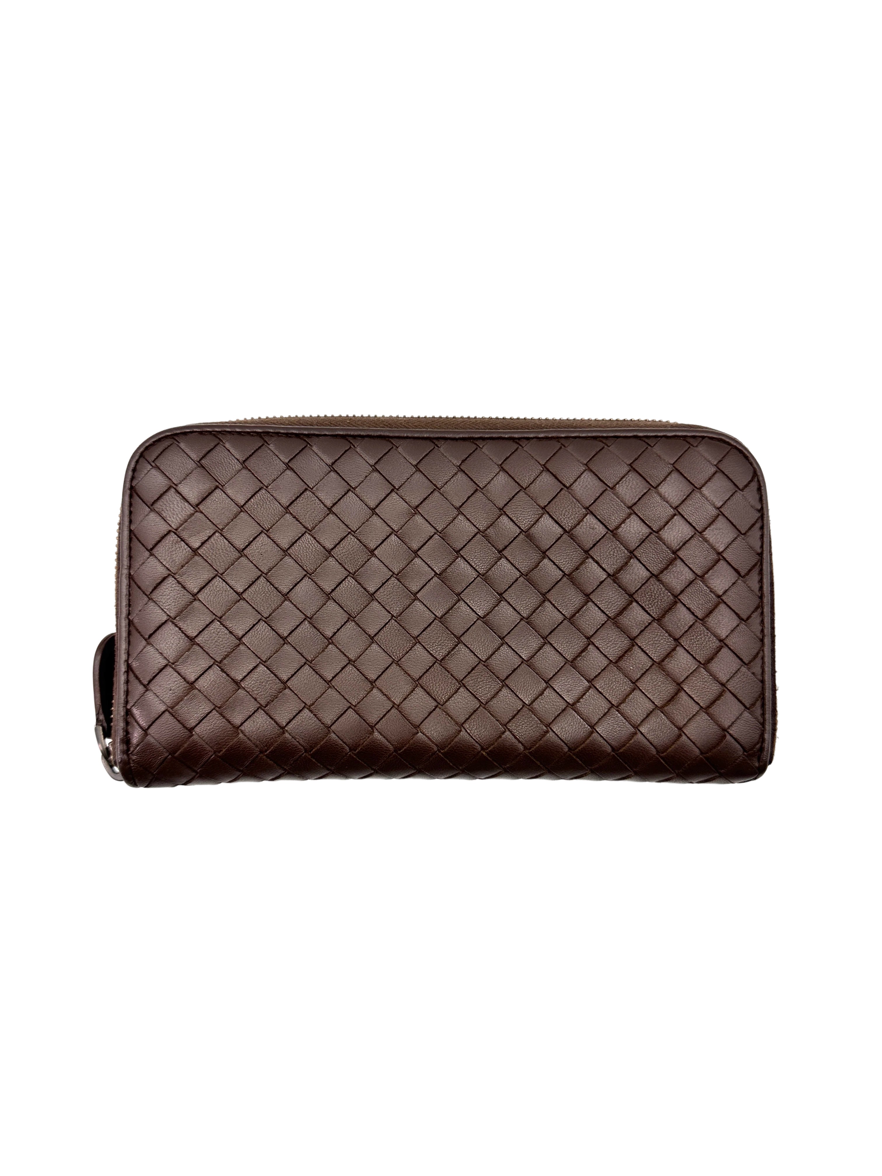 Bottega Veneta Brown Intrecciato Long Wallet BV127