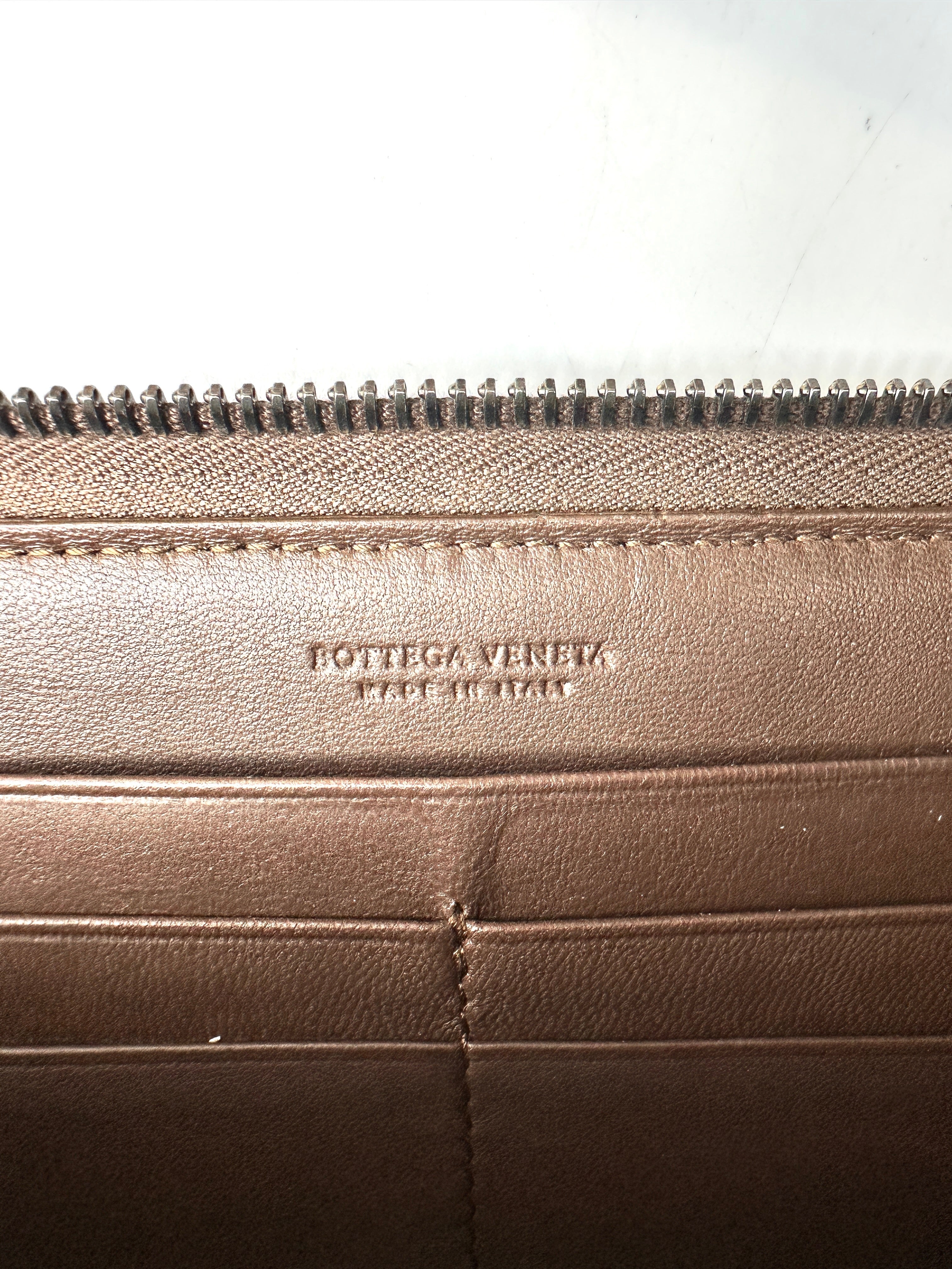 Bottega Veneta Brown Intrecciato Long Wallet BV127