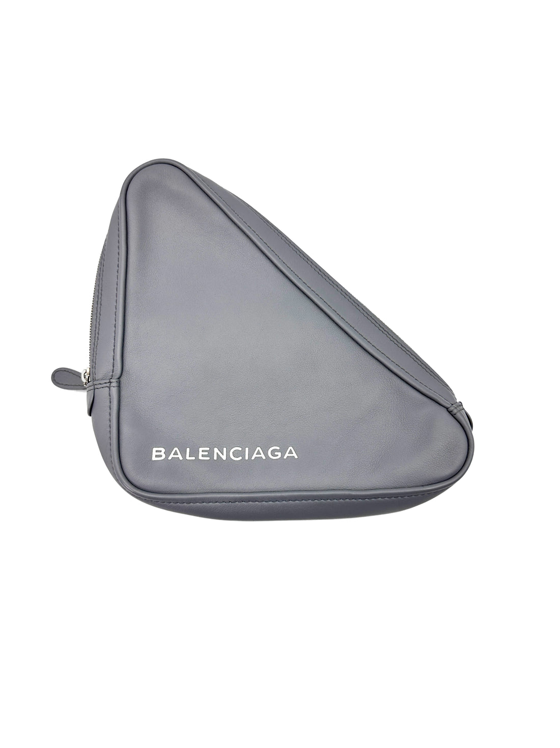 Balenciaga Triangle Grey Leather Pouch BB67