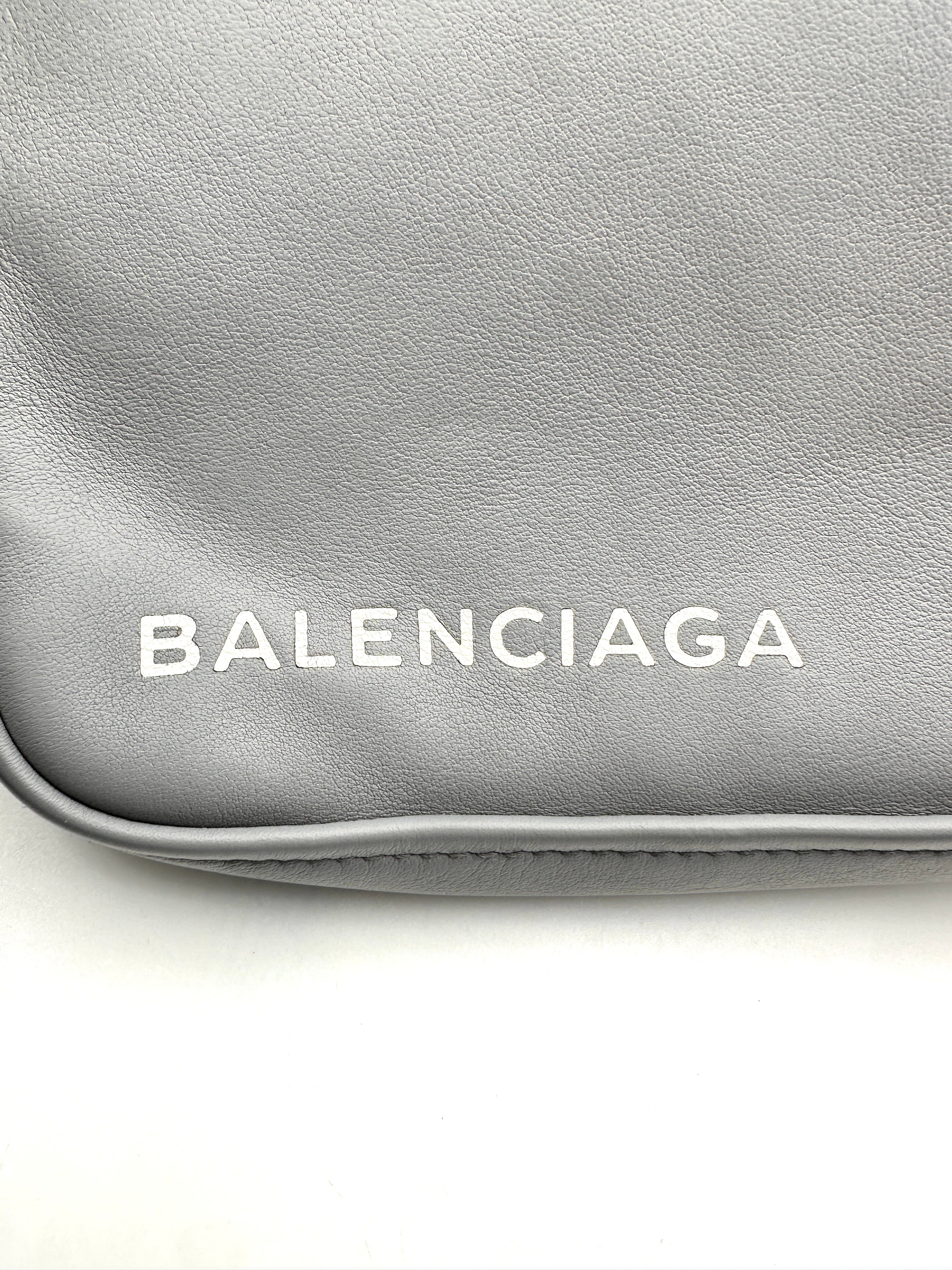 Balenciaga Triangle Grey Leather Pouch BB67