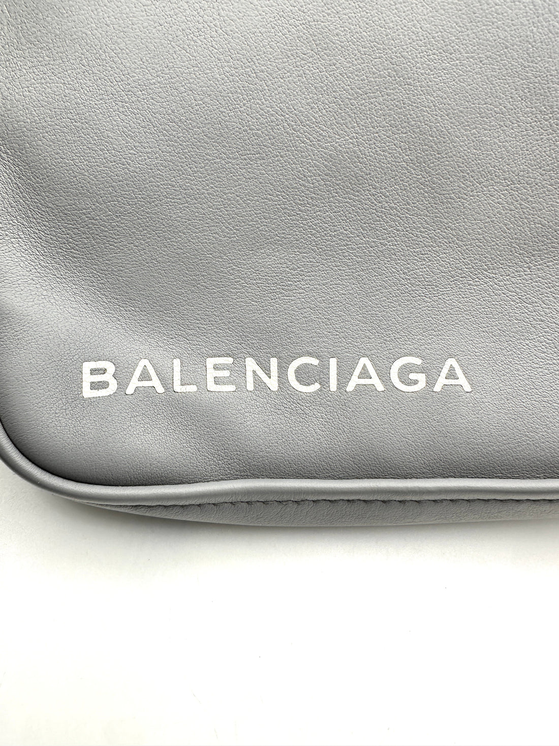 Balenciaga Triangle Grey Leather Pouch BB67