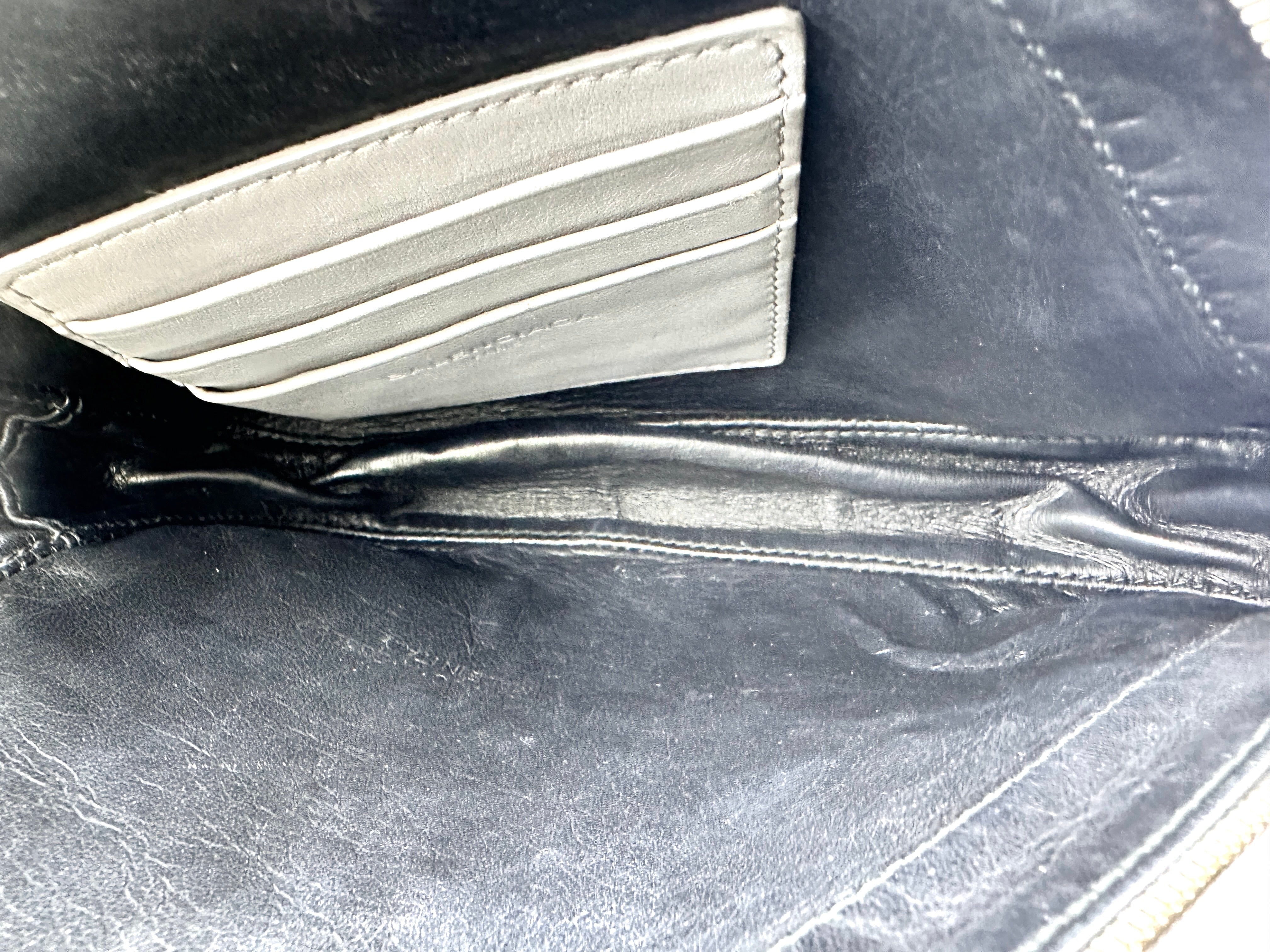 Balenciaga Triangle Grey Leather Pouch BB67