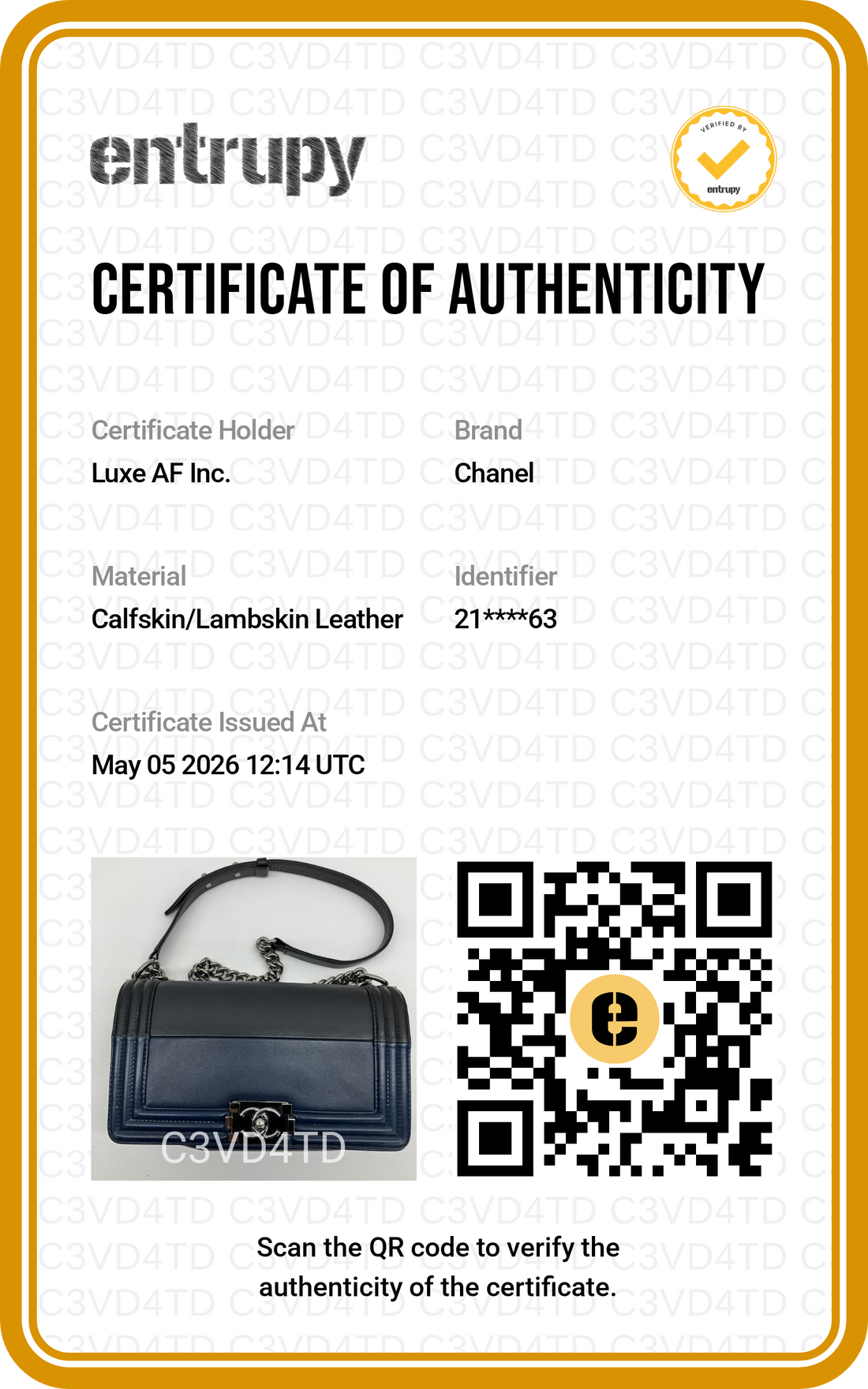 Chanel LeBoy Black/Navy Leather Medium Size Flap Bag With Silver Buckle(21***63) CC1893