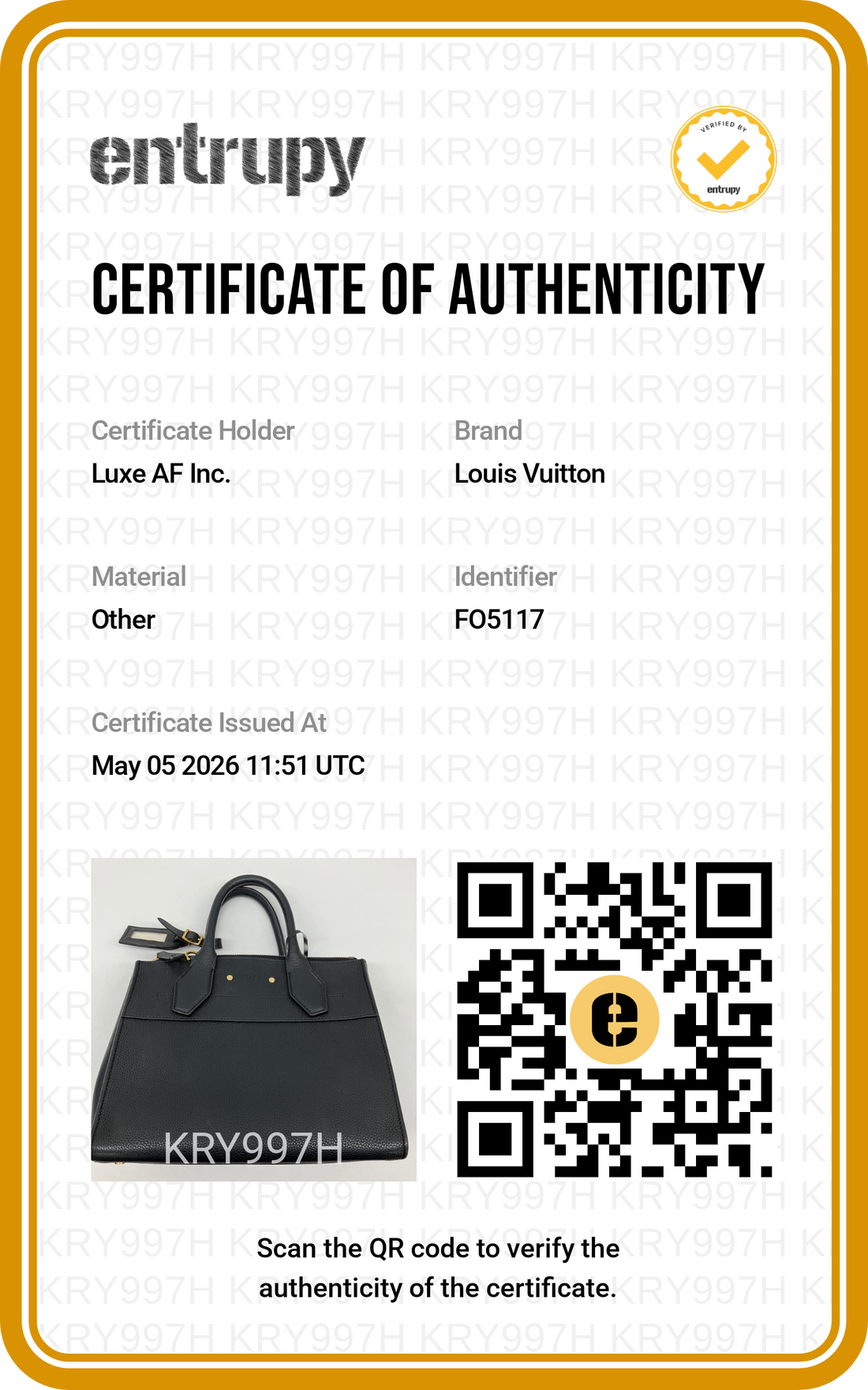 Louis Vuitton City Steamer Black Grained Leather Handle Bag LV2628