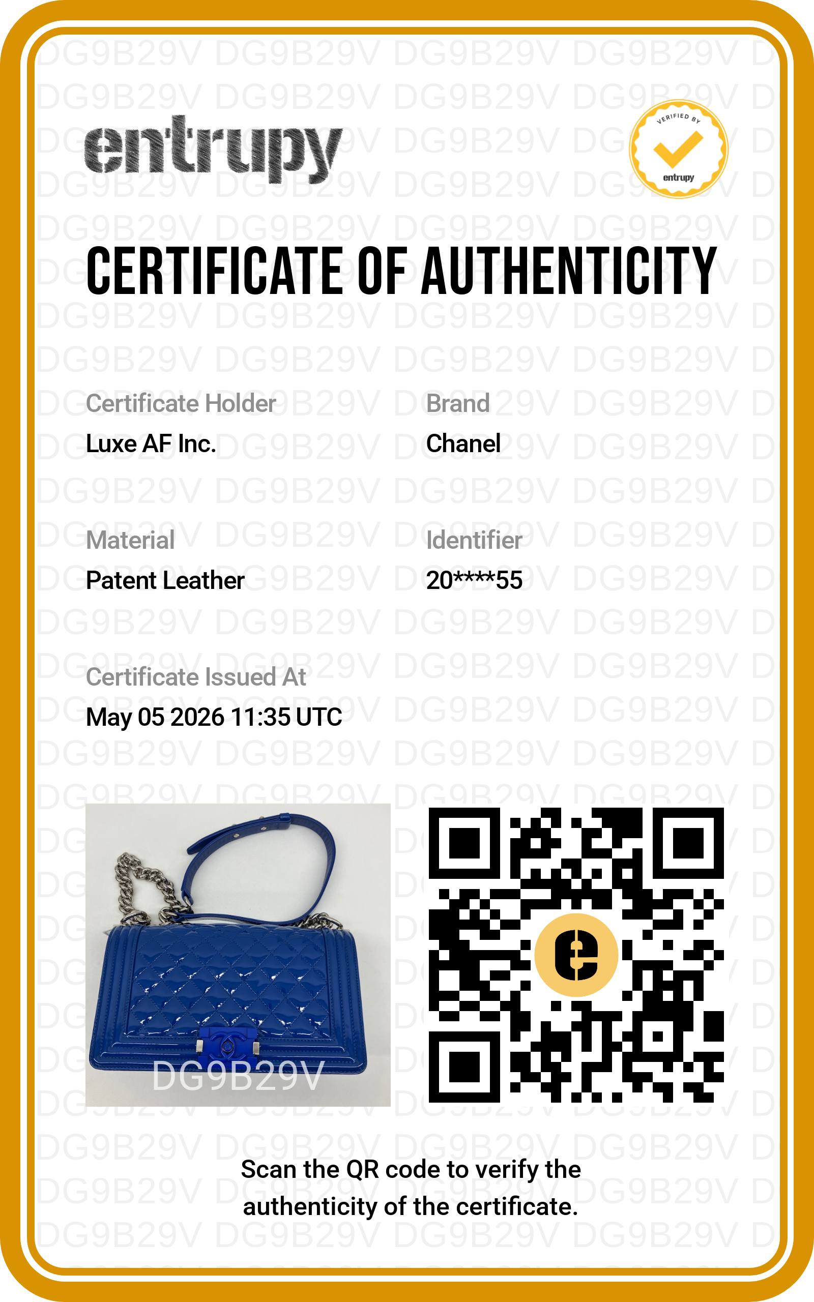 Chanel LeBoy Blue Quilted Patent Calfskin Medium Size Flap Bag(20***55) CC1852