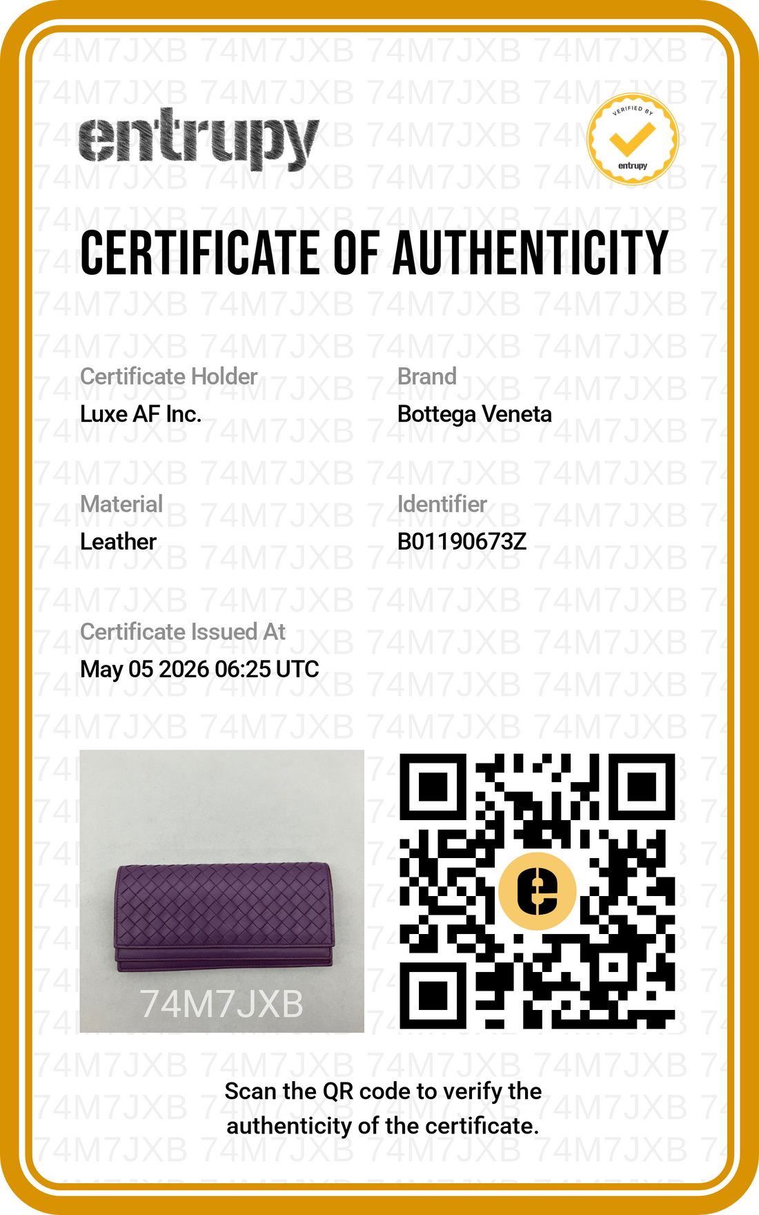 Bottega Veneta Purple Intrecciato Long Wallet BV126