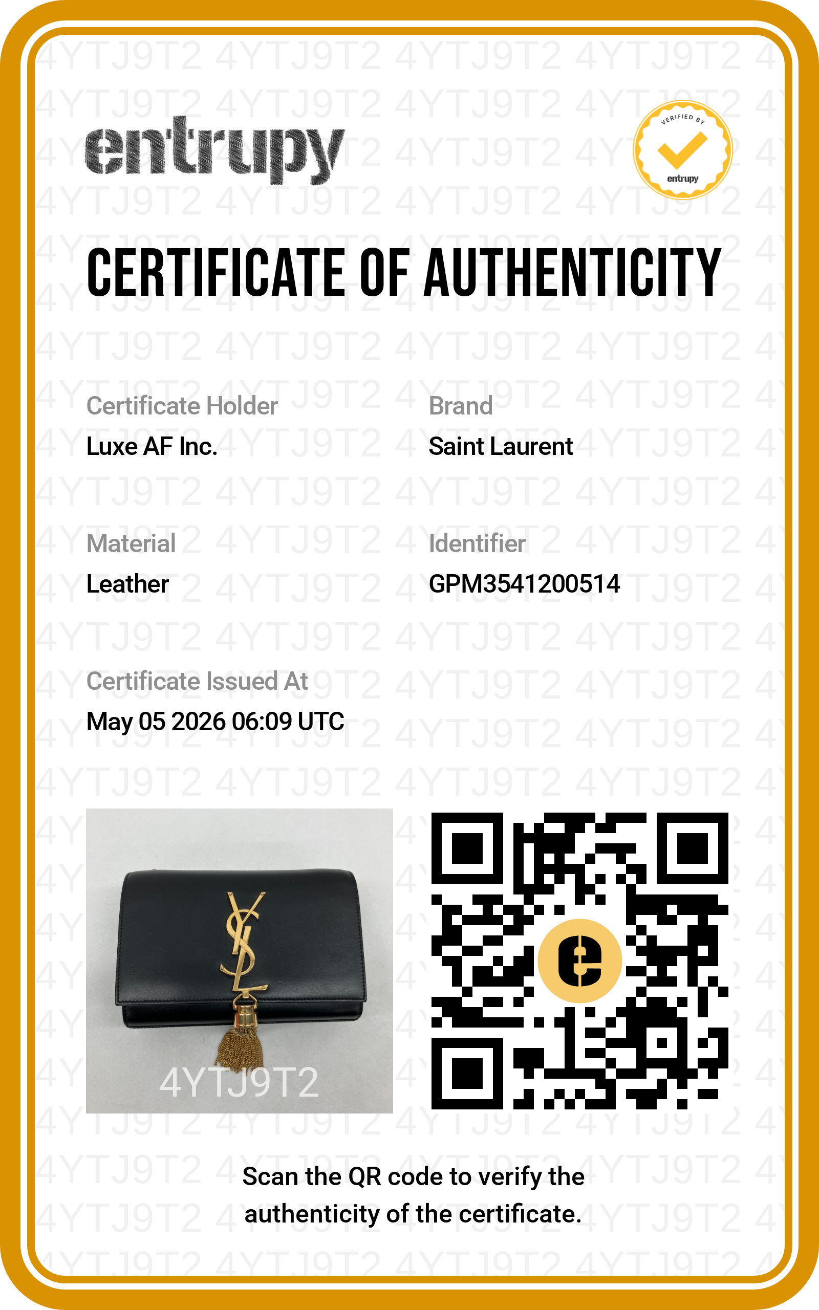 Saint Laurent Kate Black Leather Flap Bag With Gold Hardware SL195